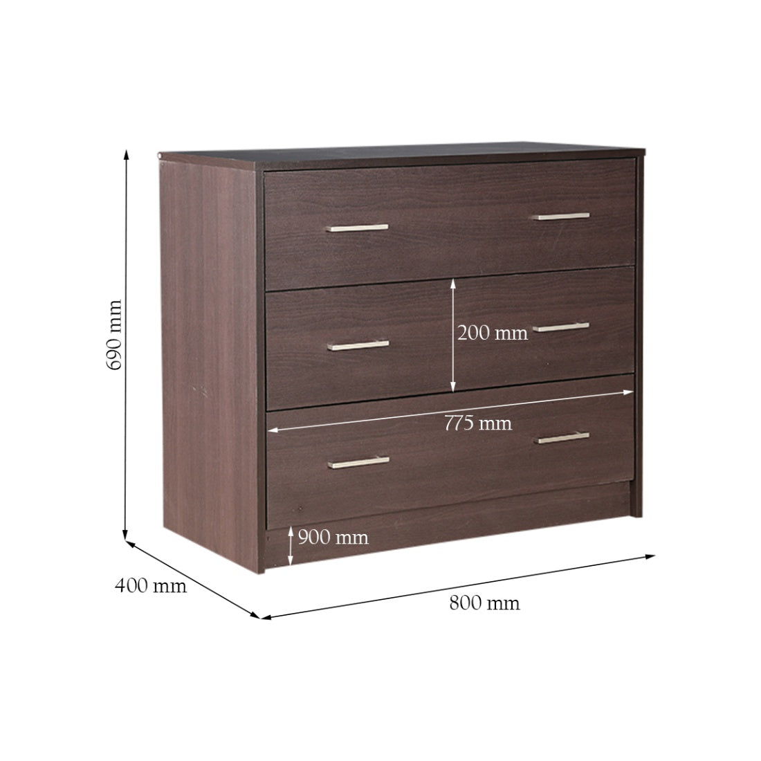 Atlas Engineered Wood Chest of Drawers in Beech Colour