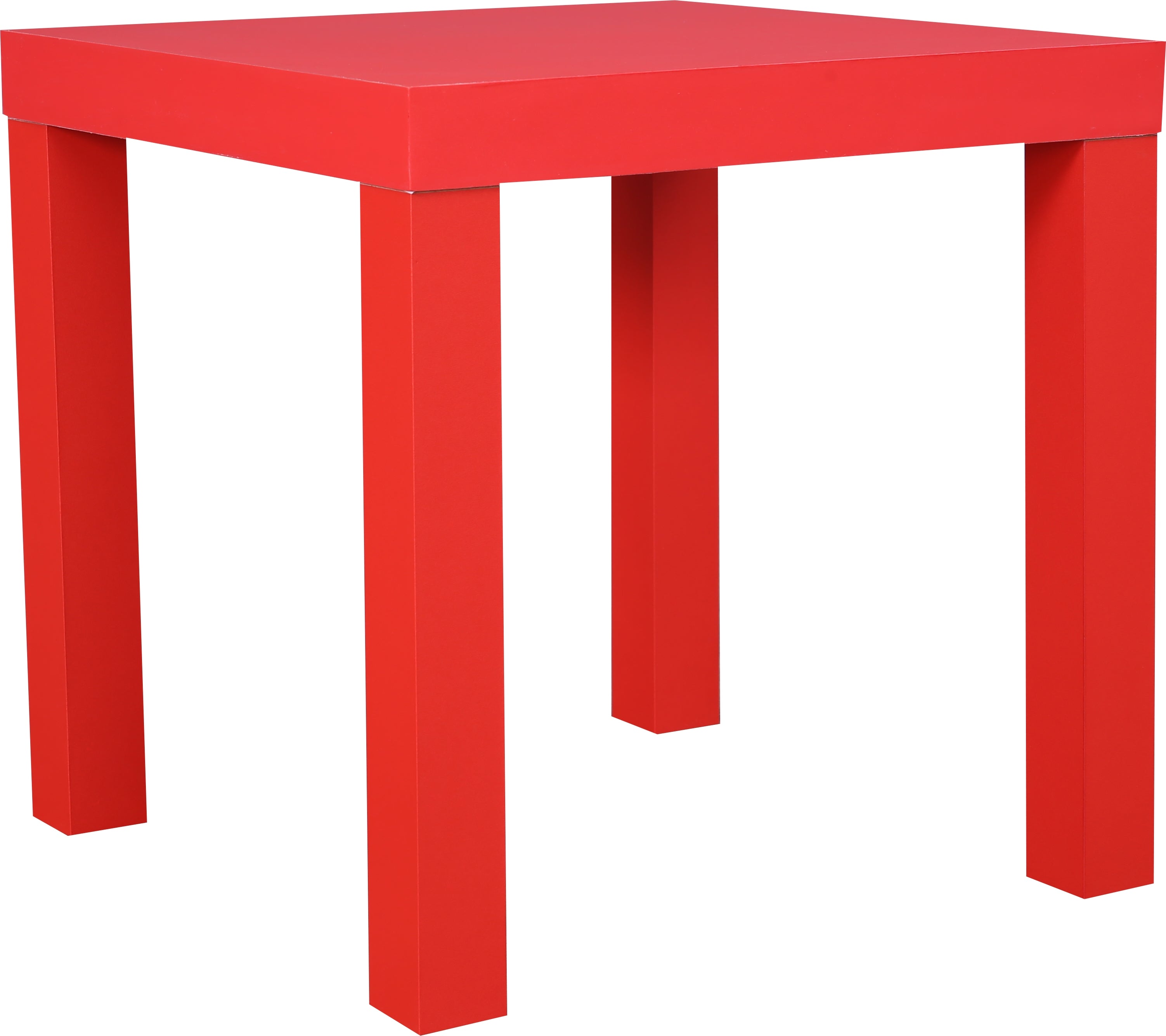 Larix Engineered Wood Side Table in Red Colour