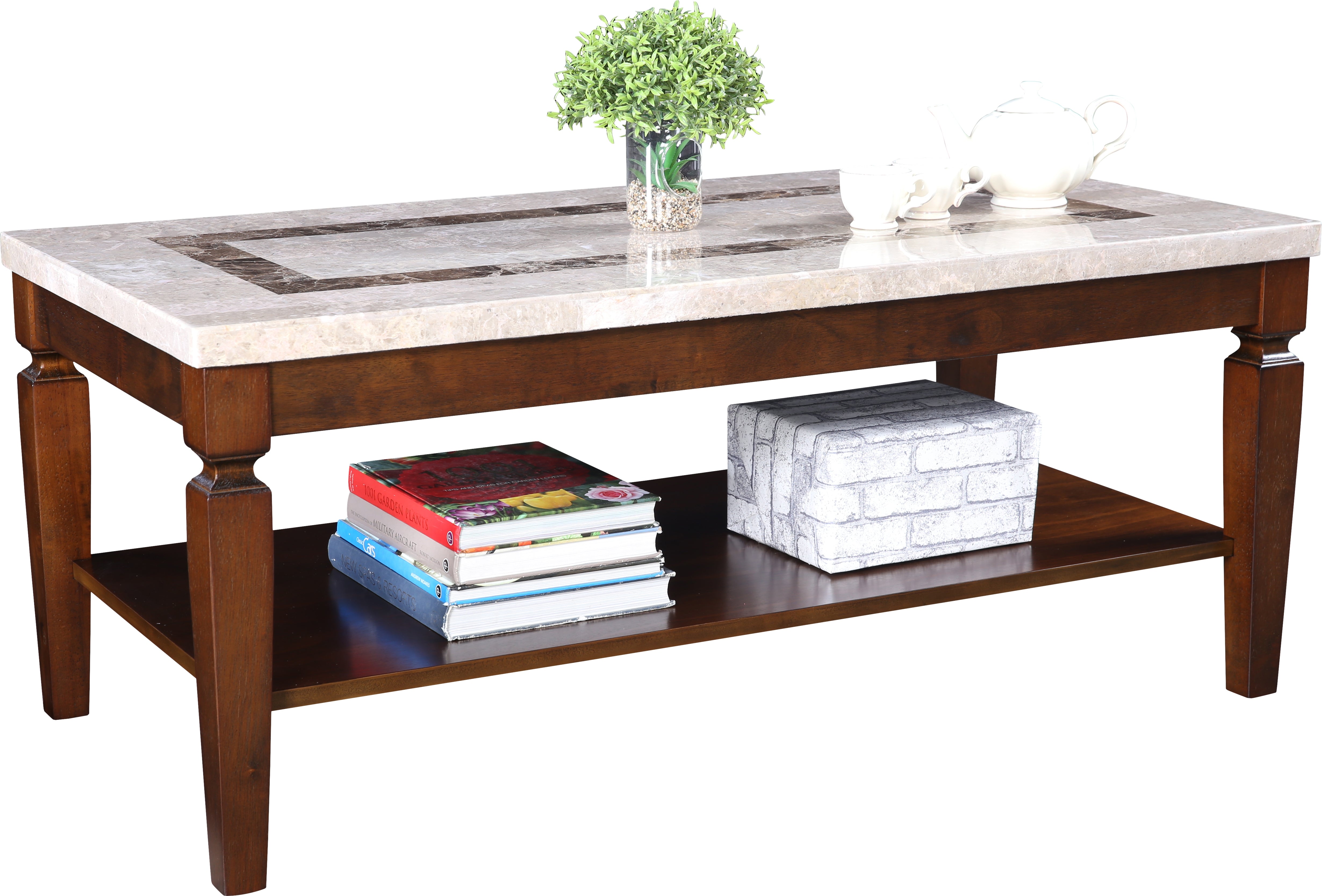 Bliss Marble Top Center Table in Beige Colour