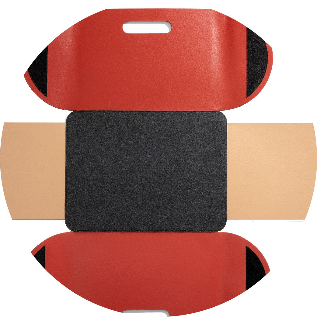Owlbert MDF + Leatherite Storage Basket in Red & Bisque Colour