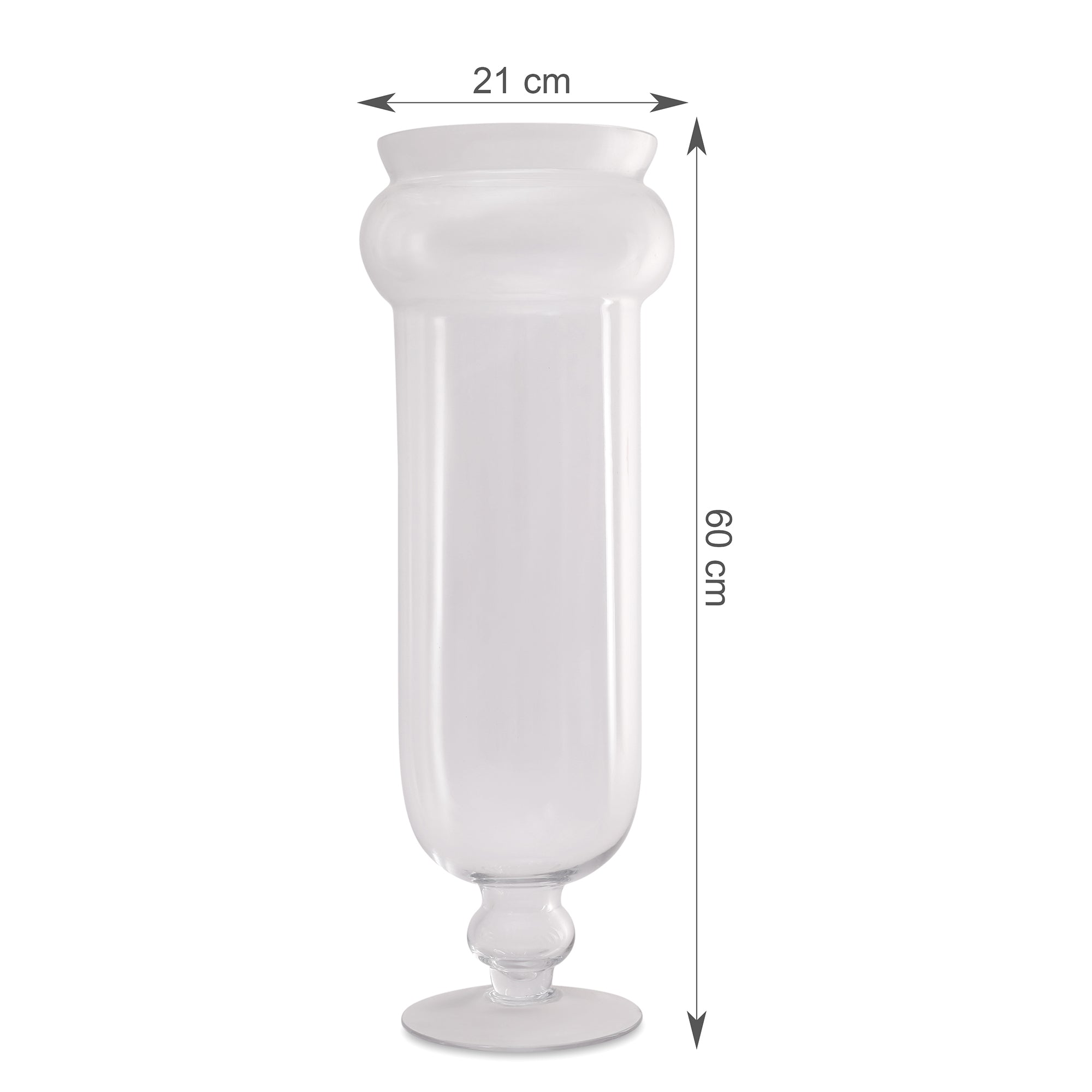 EDEL CONTEMPORY CLEAR GLASS LARGE SIZED VASE BY LIVING ESSENCE