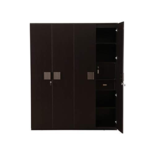 Tiago Engineered Wood Four Door Wardrobe in Wenge Colour