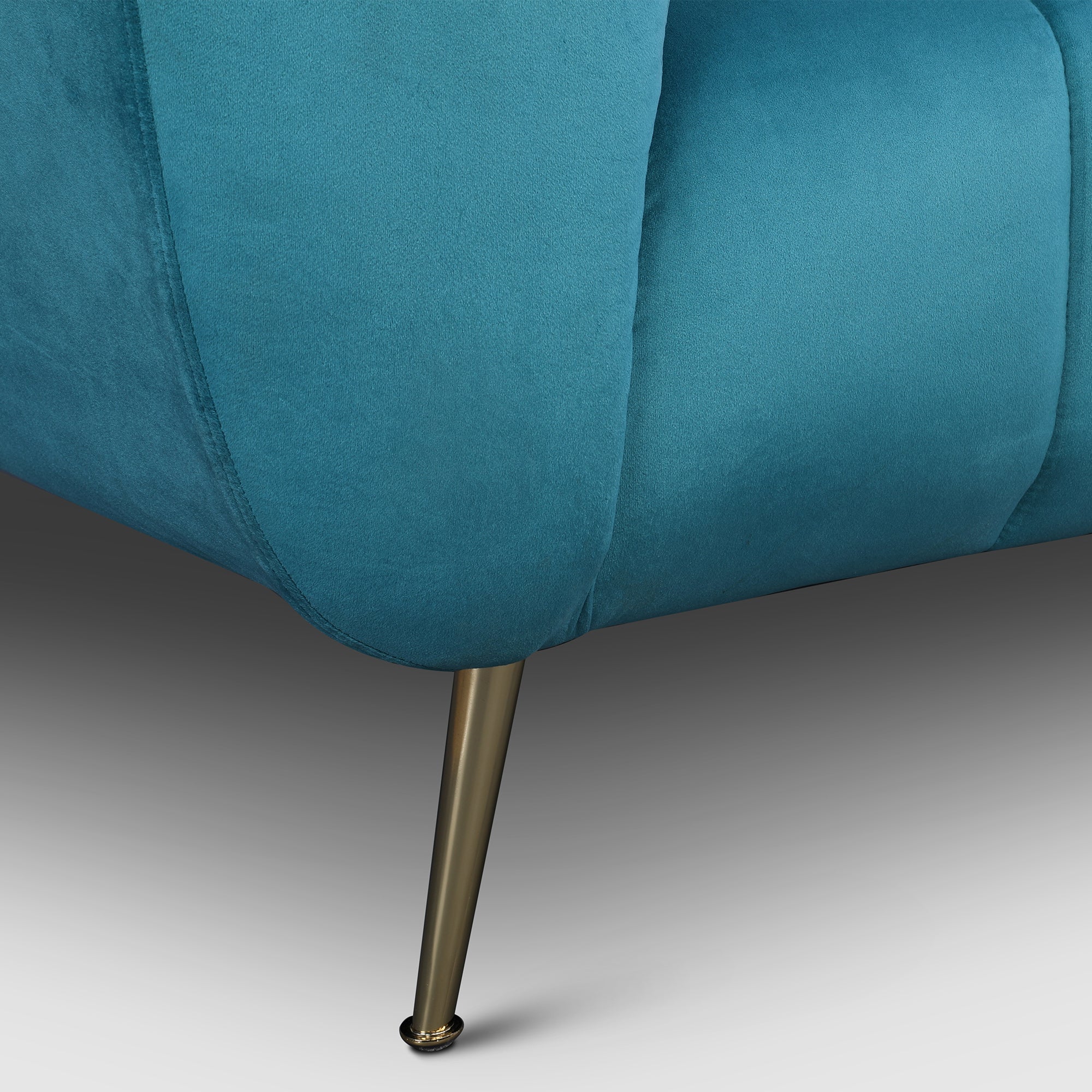 Catalina Velvet Three Seater Sofa in Teal Colour