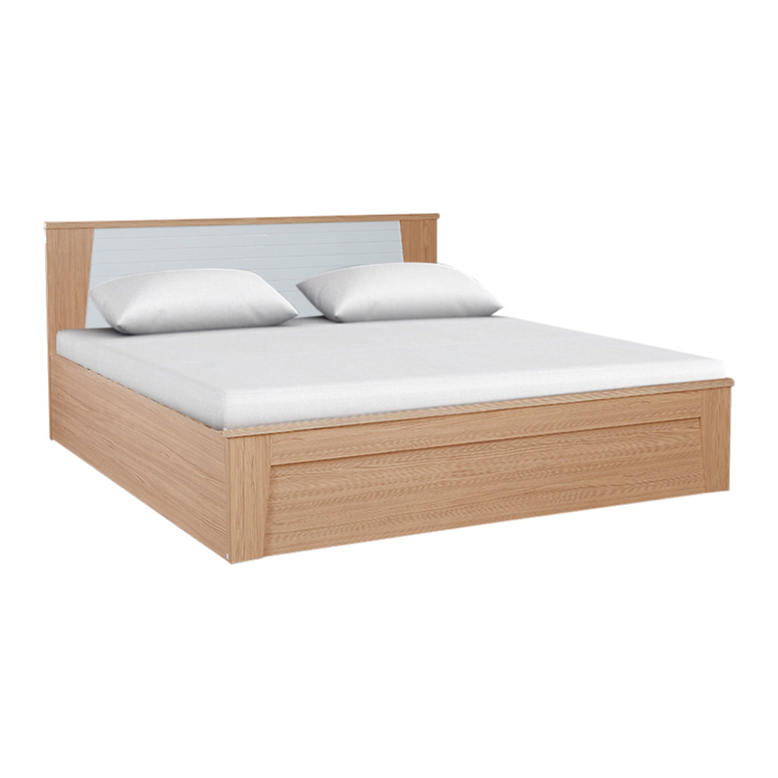 Ambra Queen Bed with Hydraulic Storage in Oak Colour