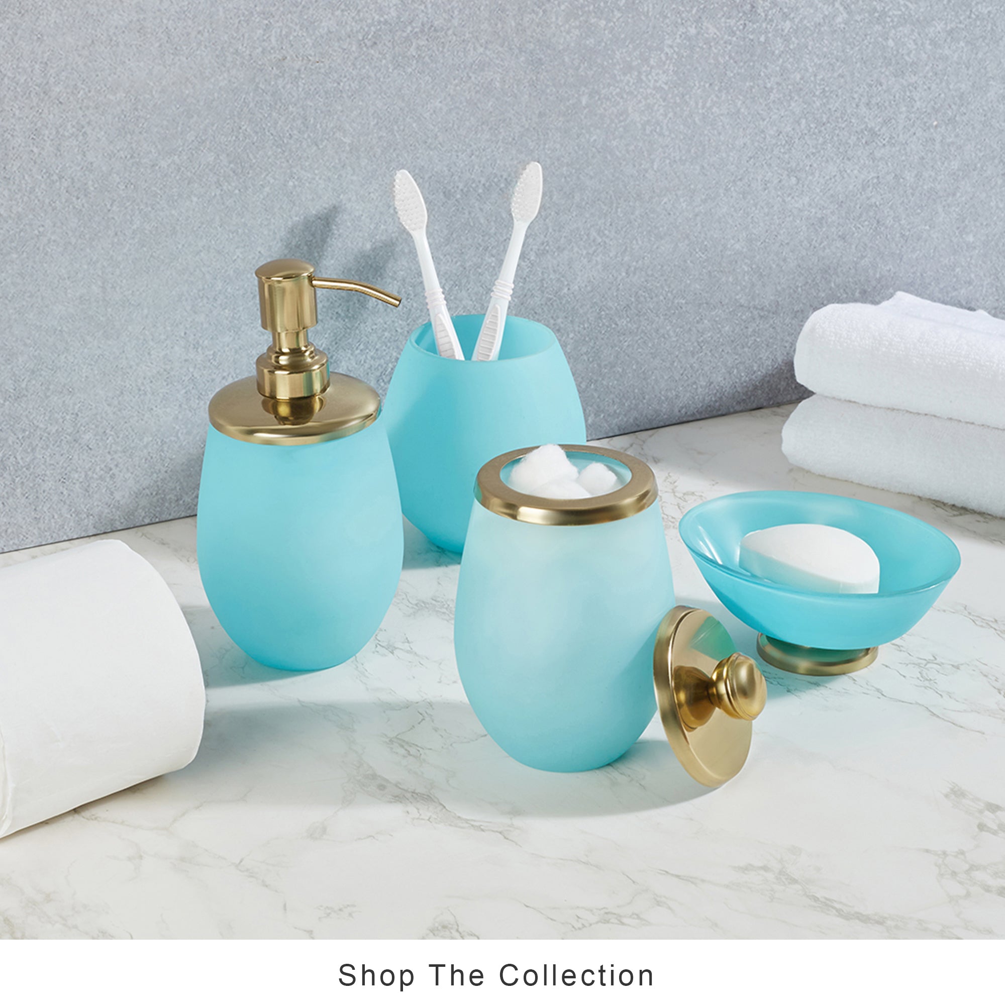 Emilia Glass Frosted Colored Tumbler in Turq Colour