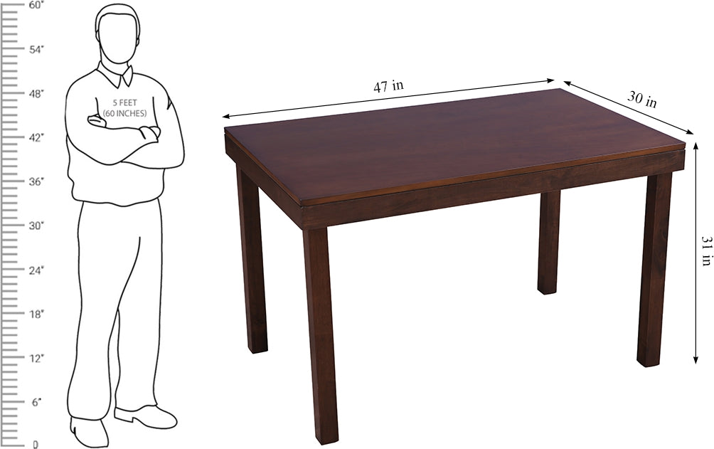 Hopton Solidwood 4 Seater Dining Table in Walnut Colour