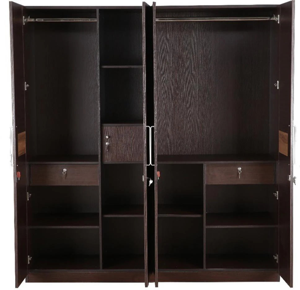 Magnum 4 Door Wardrobe in Walnut Colour