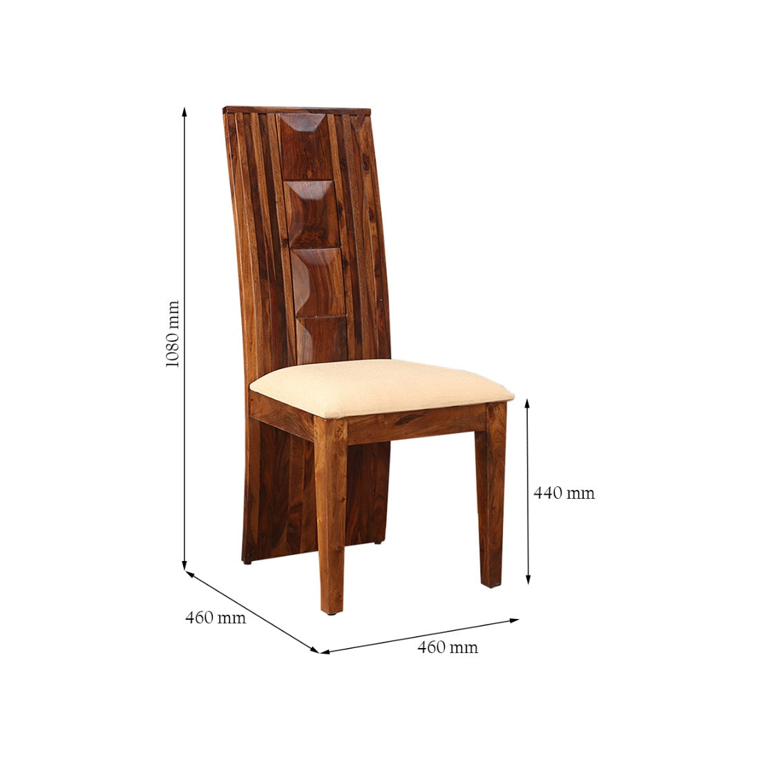 Woodrow Sheesham Wood(Rosewood) Dining Chair Set of 2 in Honey Colour