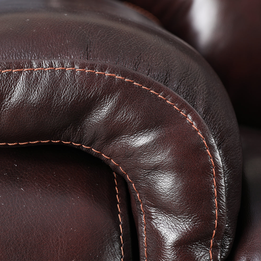 Plush Half Leather Two Seater Electric Recliner in Burgundy Colour