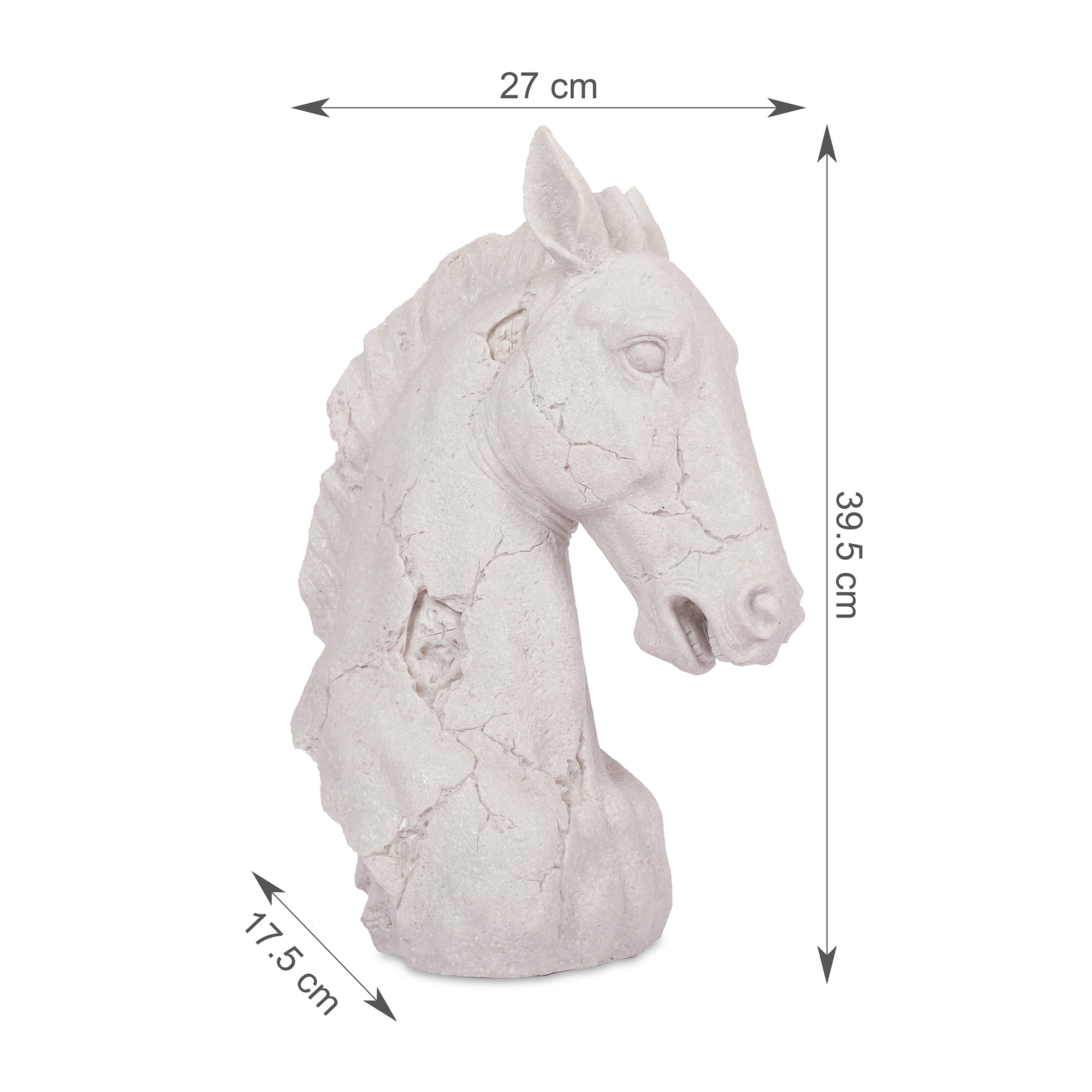 Miraya Horse Head Figurine White 39cm by Living Essence