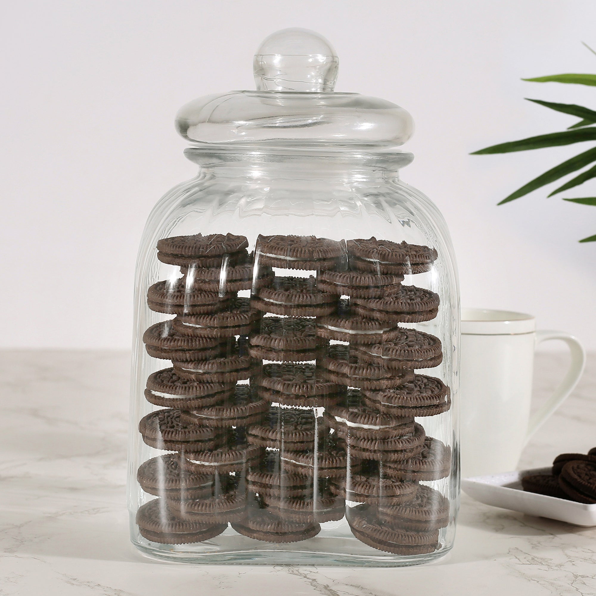 Robust Glass Jar 4000 ml with Lid in Transparent Colour