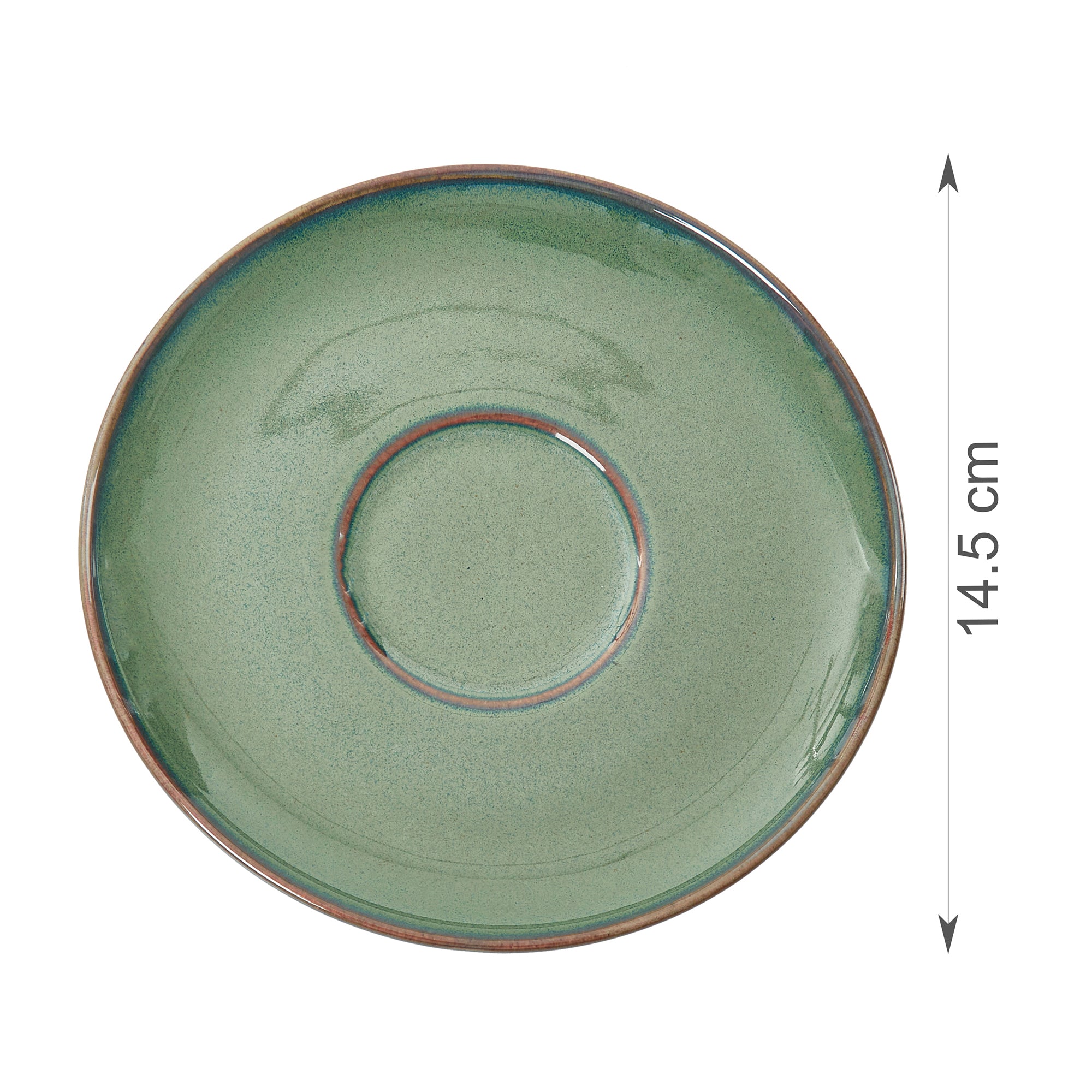 Hygge Studio Pottery Stoneware Cup & Saucer Set of 4 in Sage Green Colour