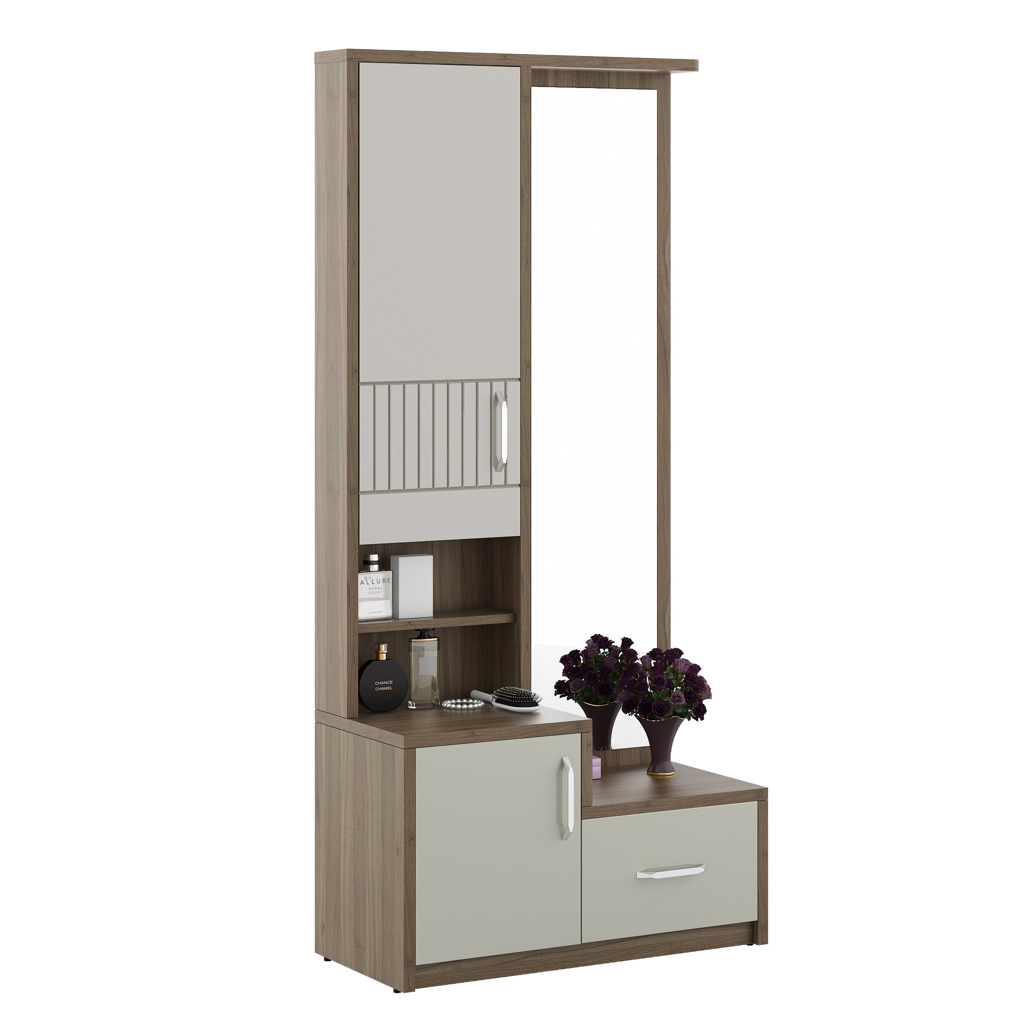 Cascade  Dresser With Mirror in Lyon walnut Colour