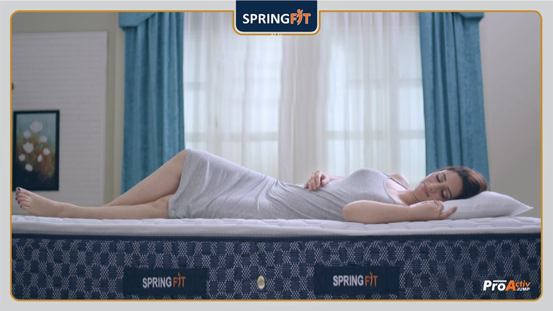 Pro Activ Jump Pillow Top Bonnell Spring Queen Mattress 75x60x6 Inch in Blue & Grey Colour