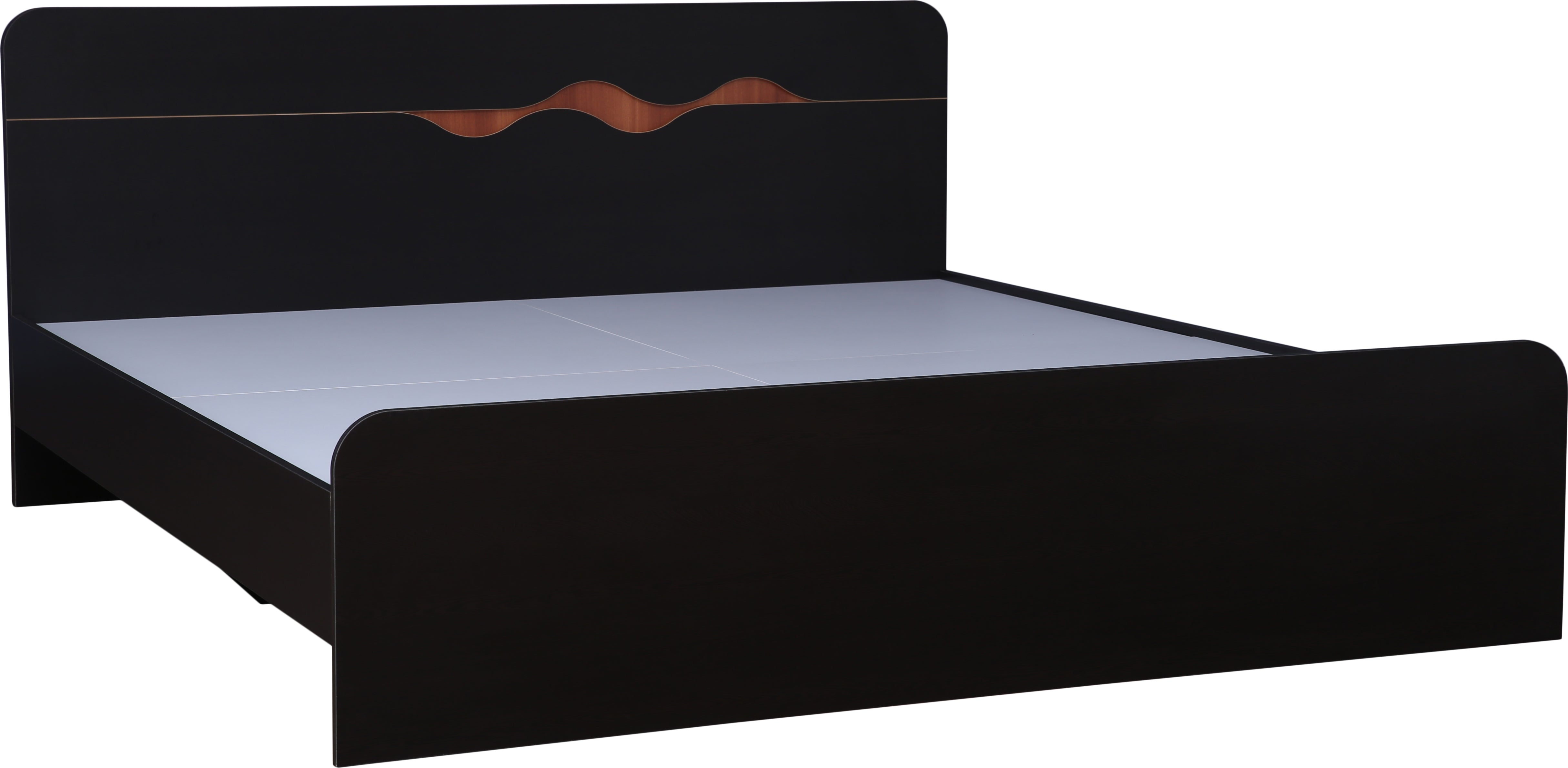 Swirl Queen bed without storage in Dark Oak Colour