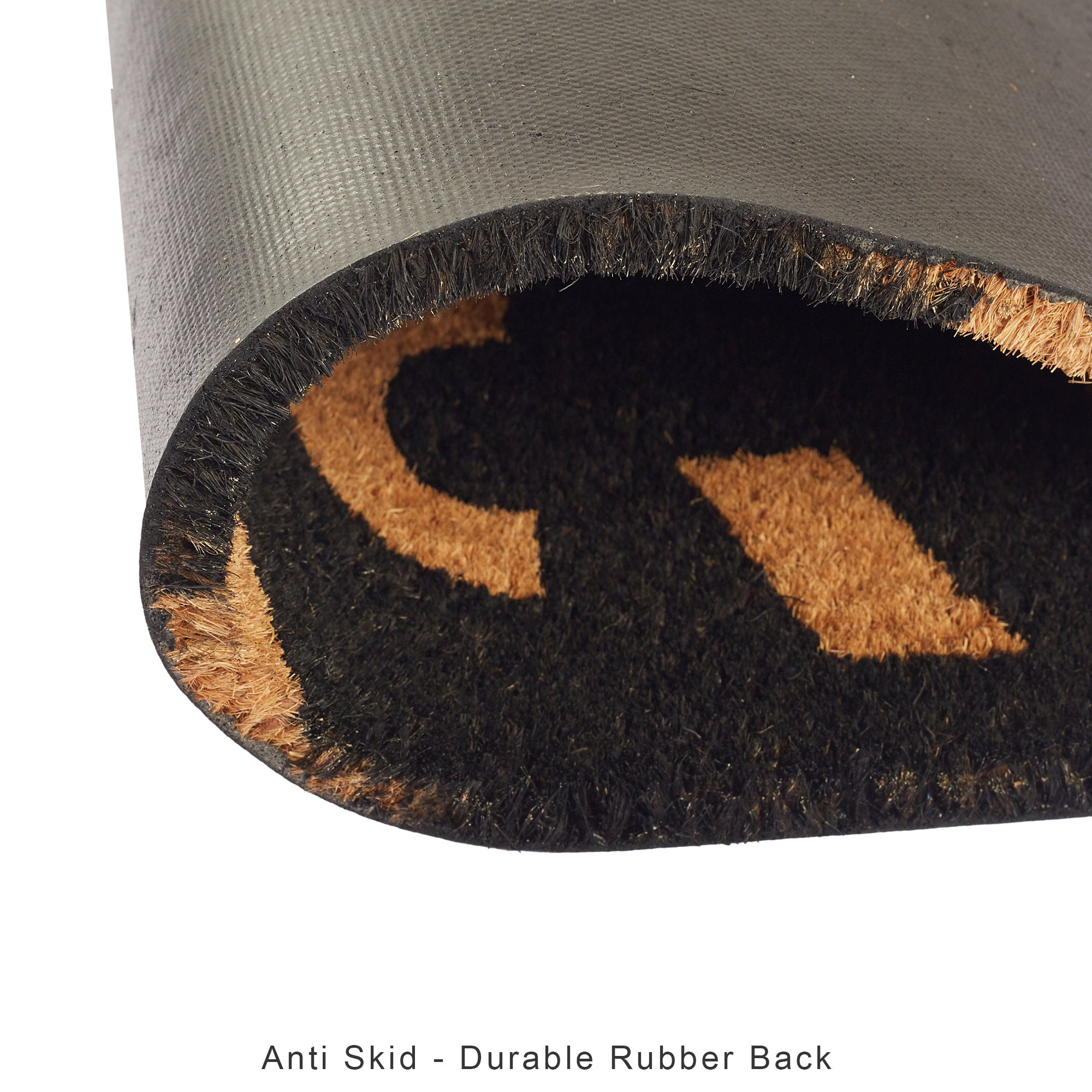 Natura  Abstract Printed Coir Doormat 40x60 CM in Black Colour