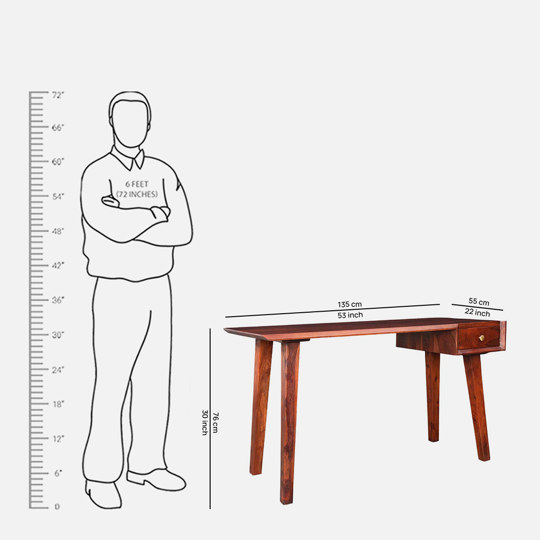 Richmond Study Table in Natural Colour