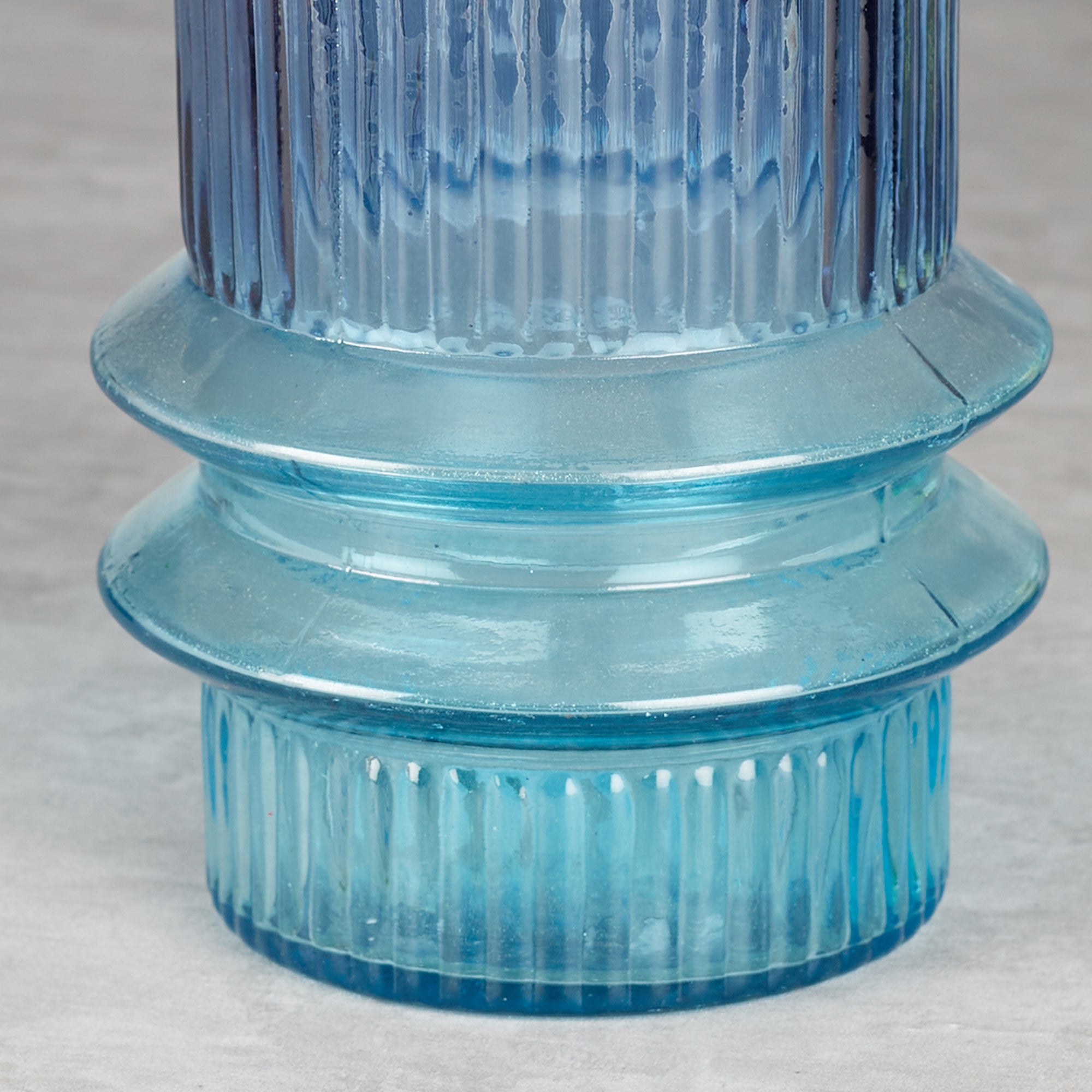 Phiona Glass Fluted Handcrafted Medium Vase 21 Cm in Multi Colour