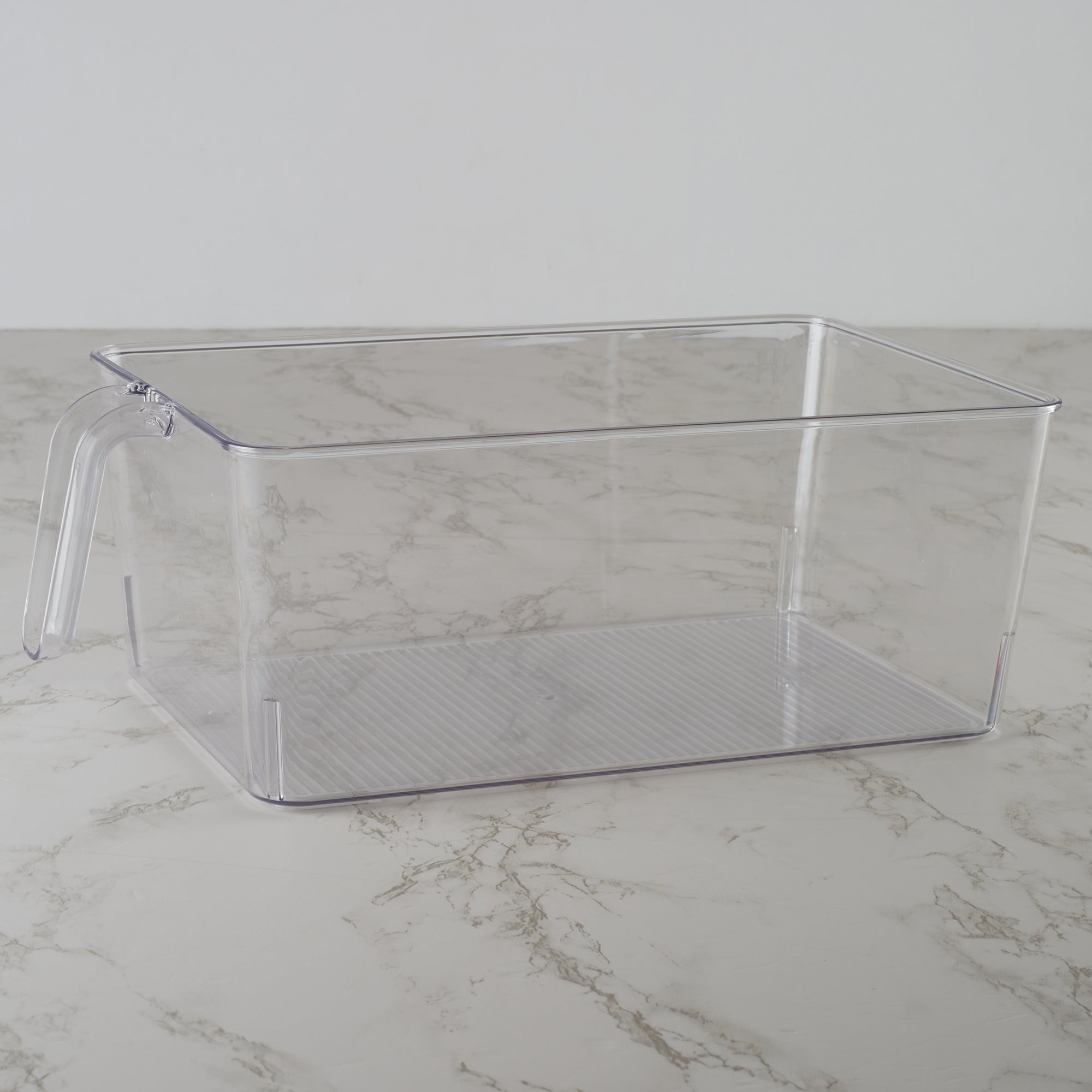 Robusto PET BPA Free Large Fridge Organizer with Front Handle in Transparent Colour