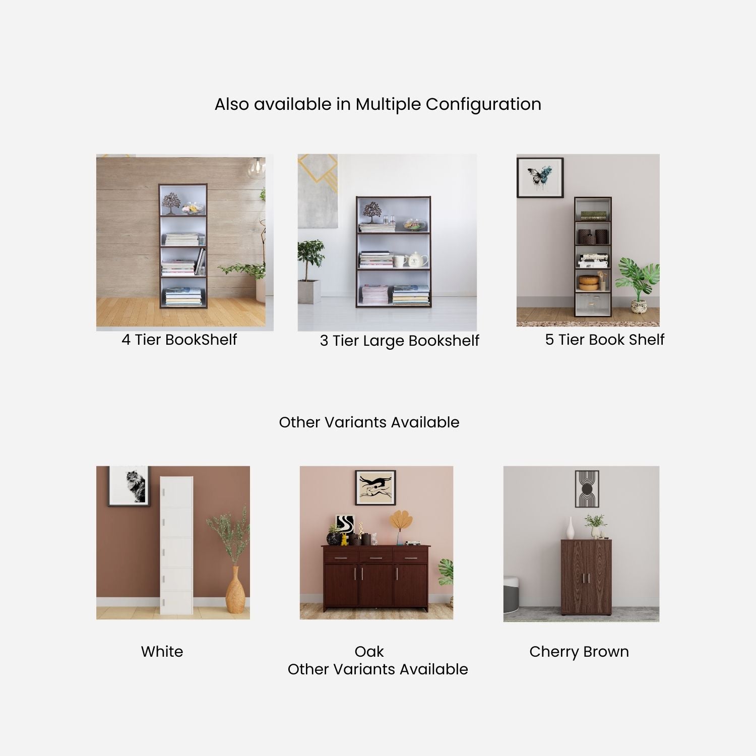 Mezzola Engineered Wood 3 Tier Bookshelf Small in Wenge Colour
