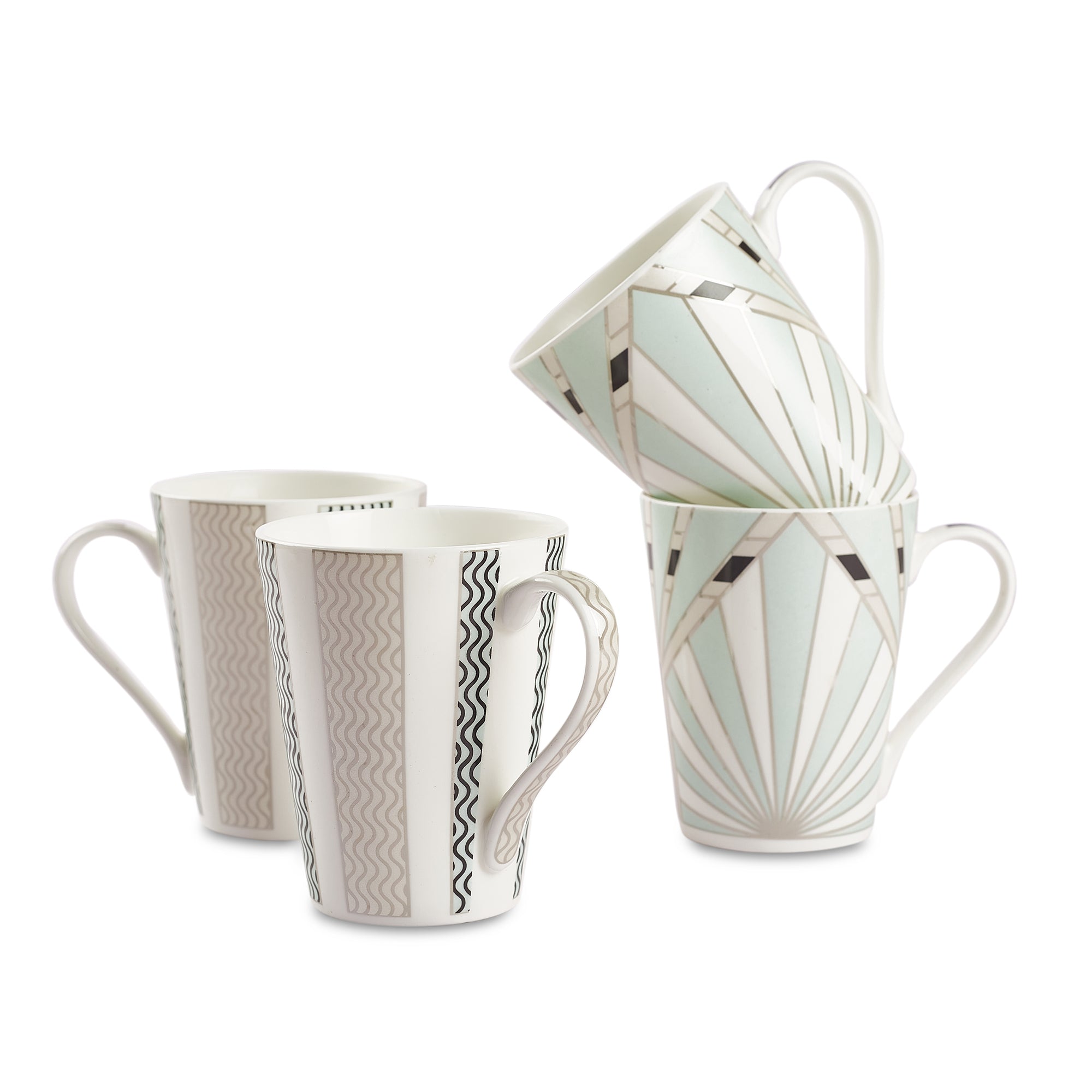 Sapphire Bone China Coffee Mug Set of 4 in Blue Colour