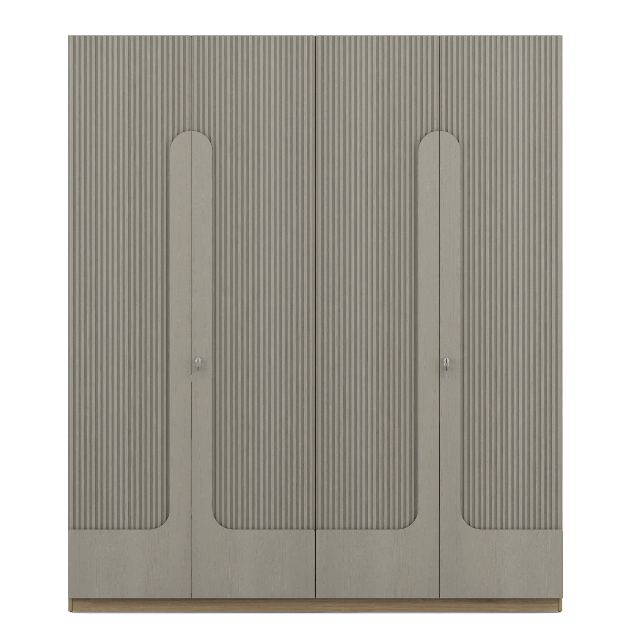 Asa Engineered Wood 4 Door Wardrobe in Santana Oak Colour