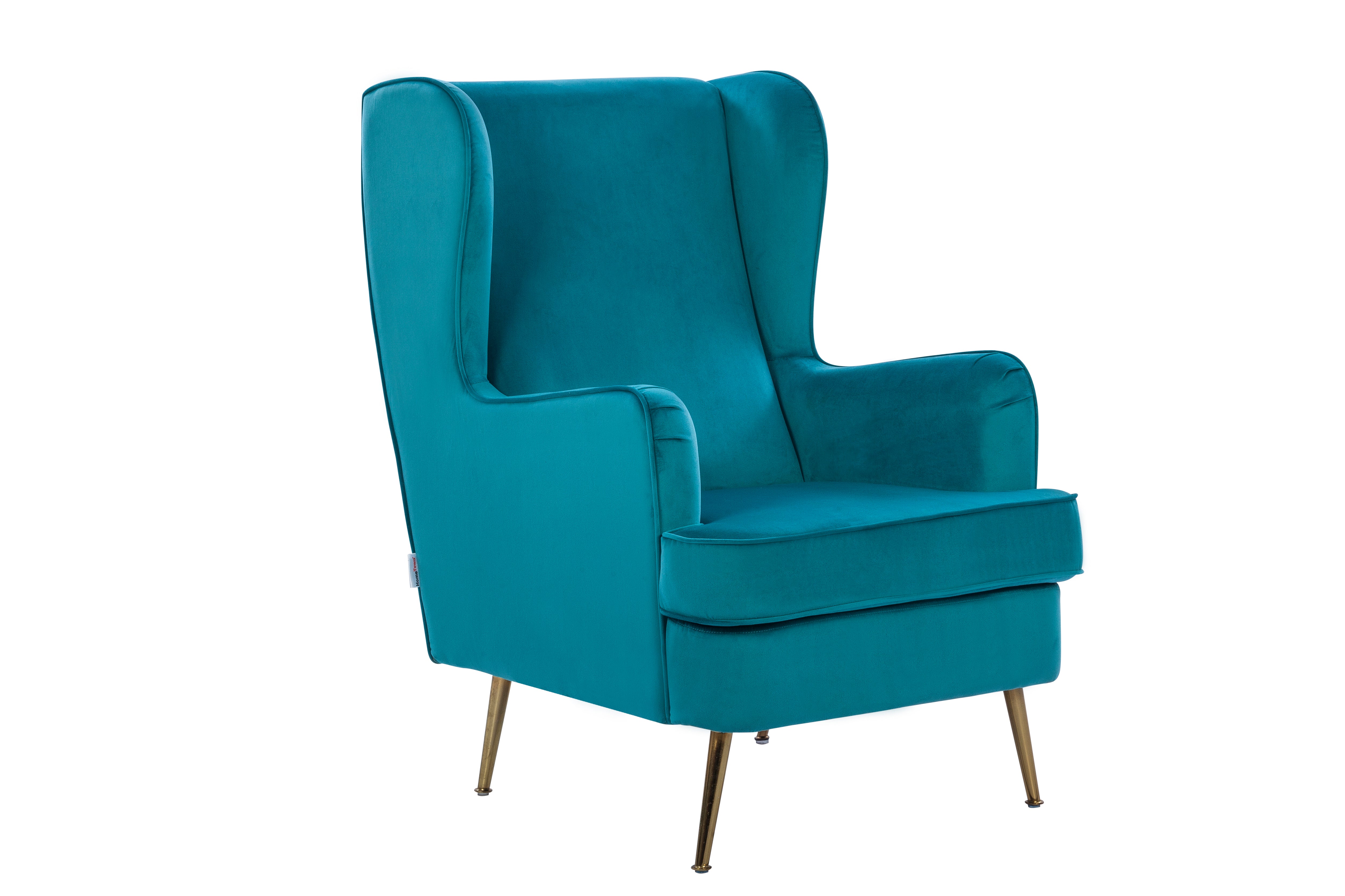 Charm Velvet Arm Chair in Sea Green Colour