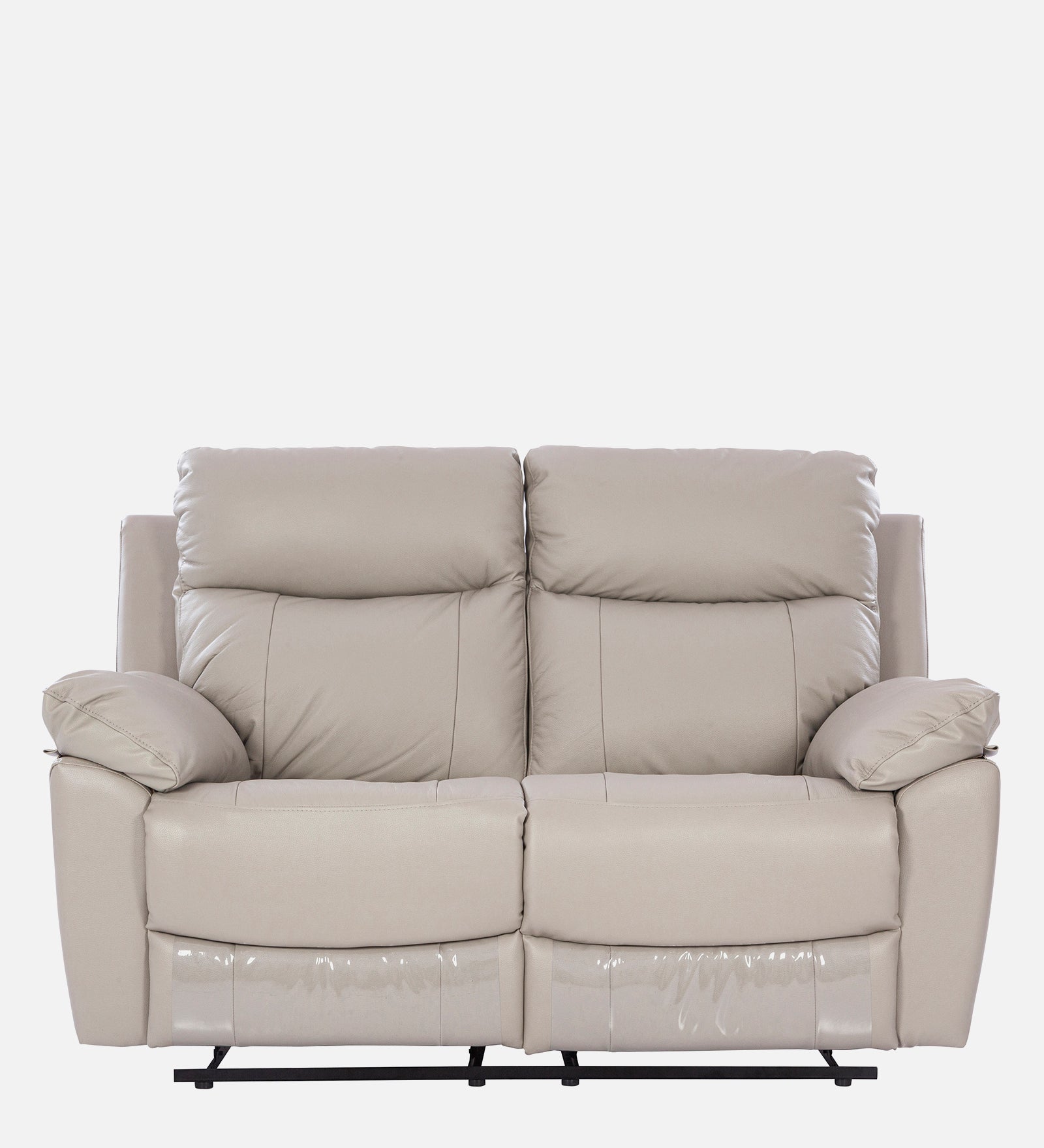 Quantum Half Leather Two Seater Recliner in Light Grey Colour
