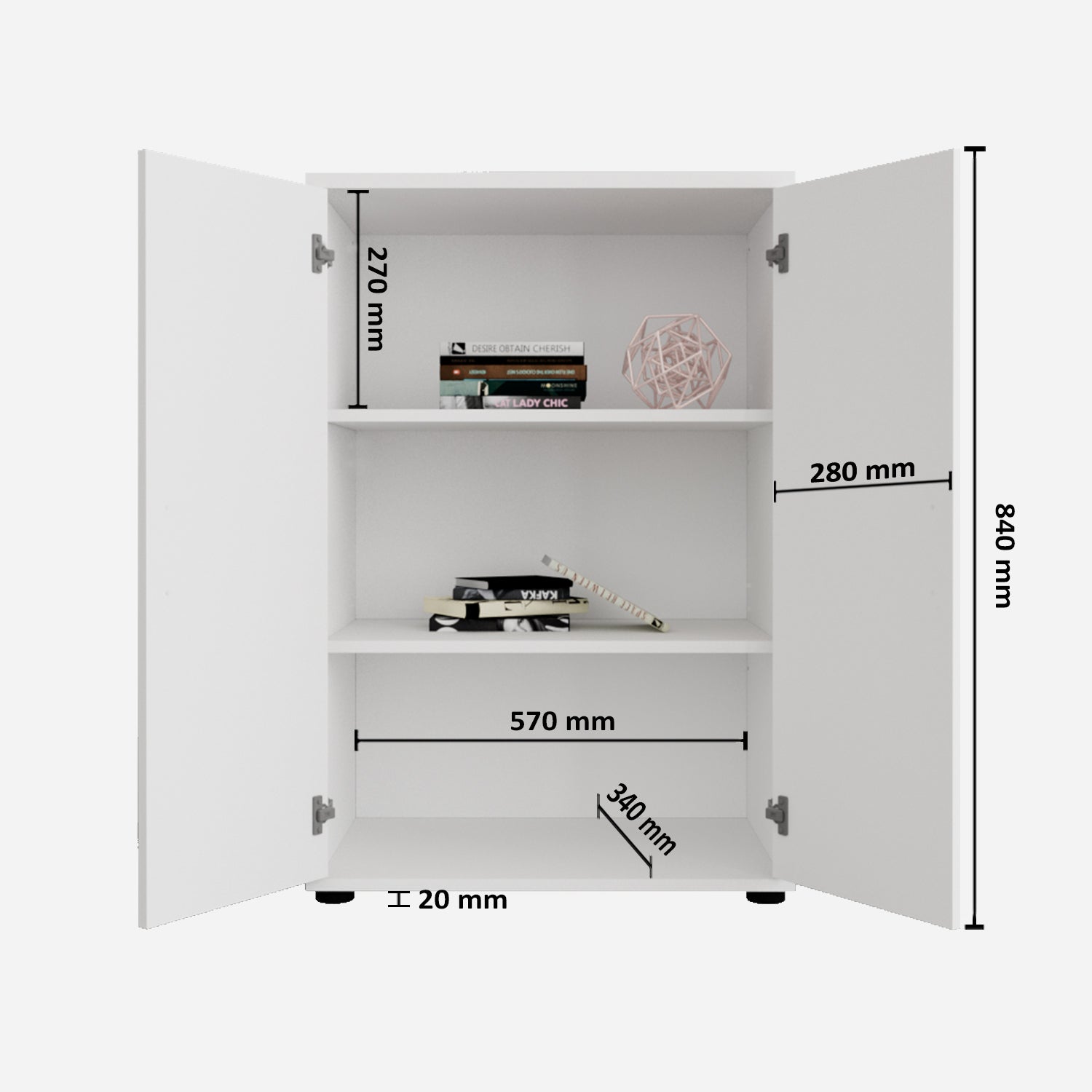 Henley Engineered Wood Multipurpose Cabinet in White Colour