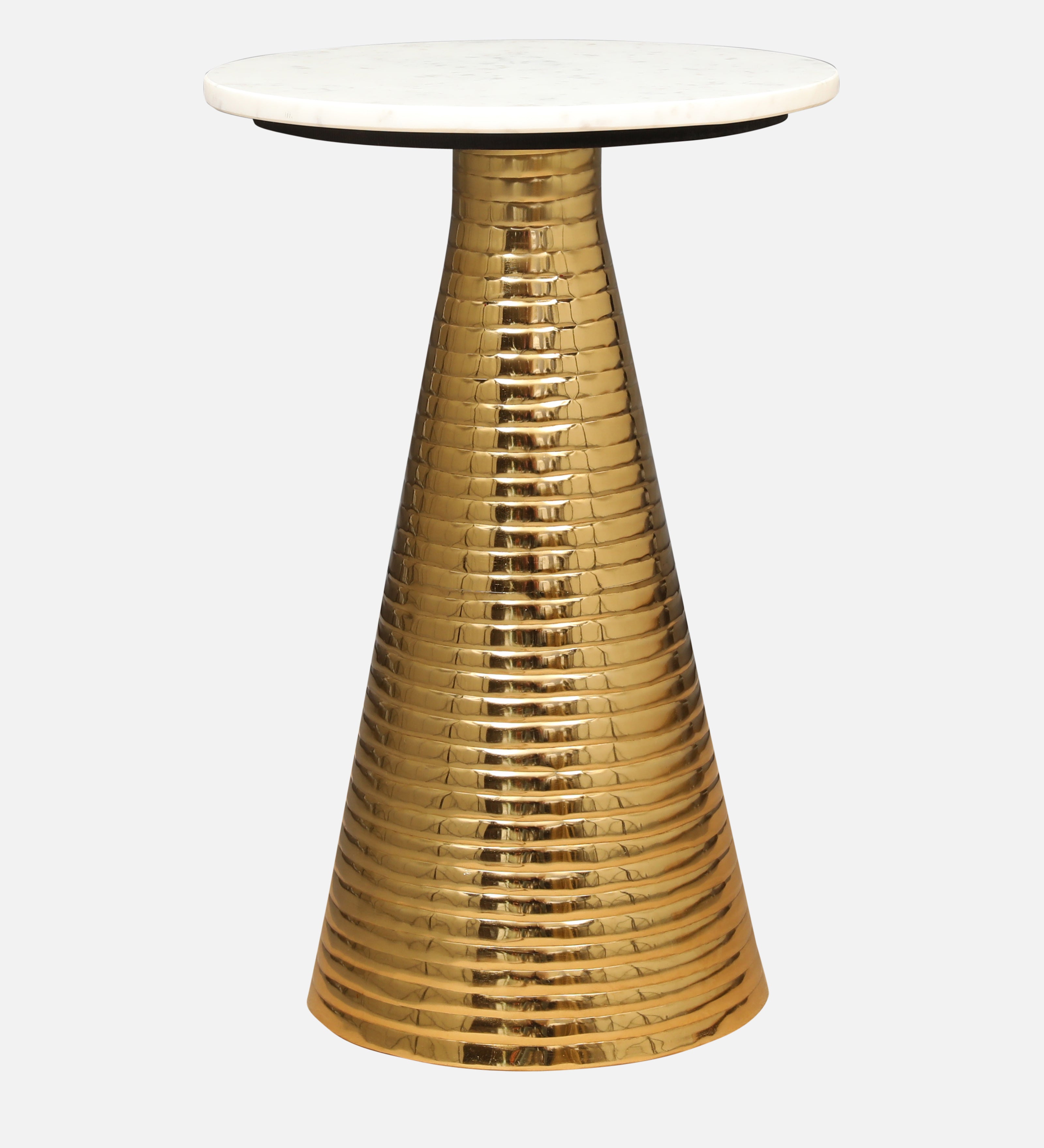 Athens Metal Side Table in Gold & White Colour