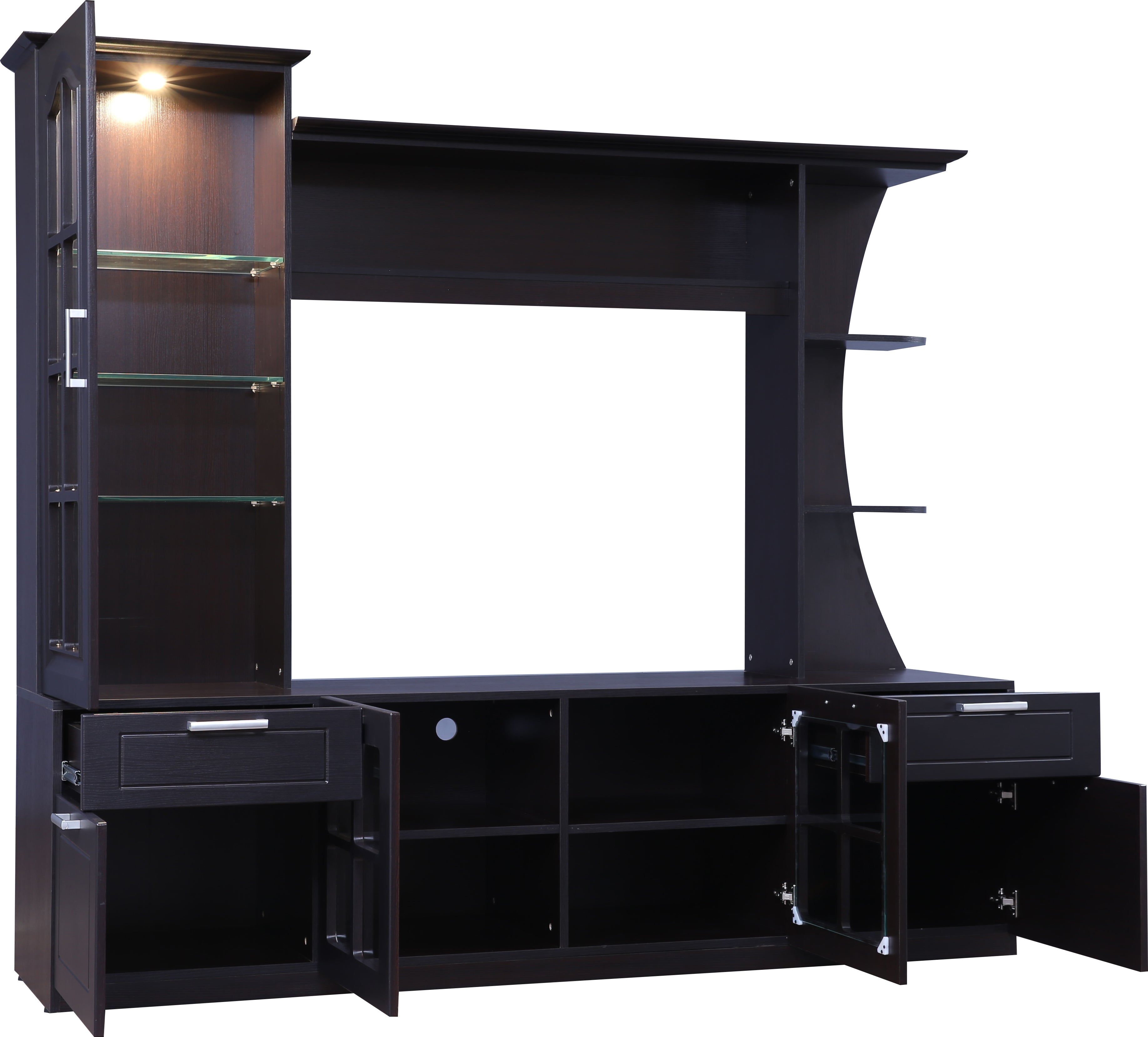 Mandrin Engineered Wood Wall Unit in Wenge Colour