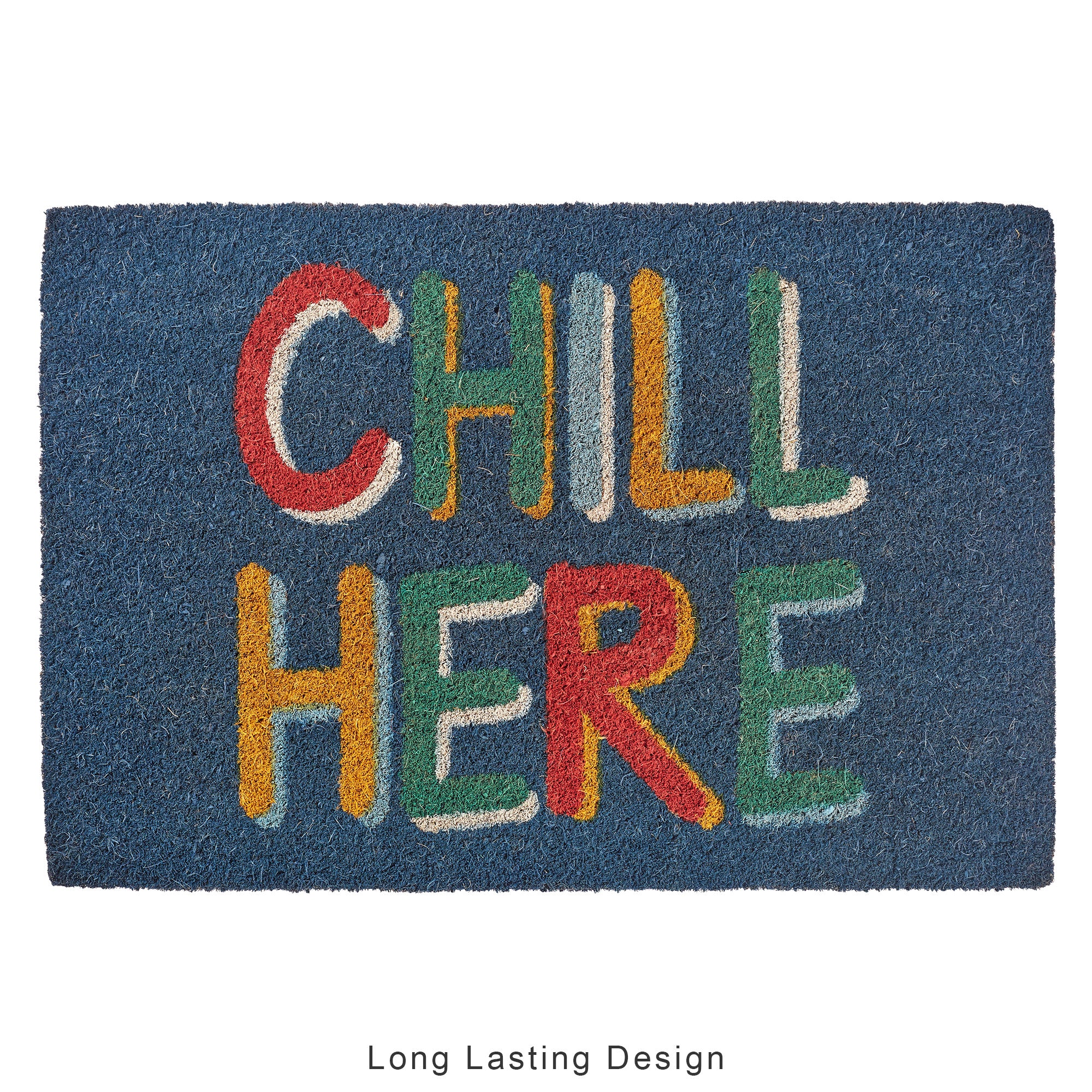 Natura  Chill Here Printed Coir Doormat 40x60 CM in Blue Colour