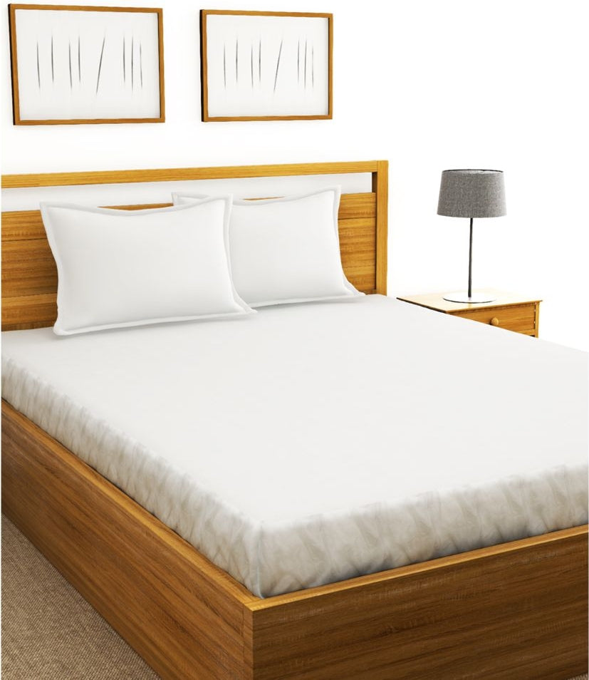 Cool Sheild Cotton Single Mattress Protector 182X91X25 Cm Antibacterial in White Colour