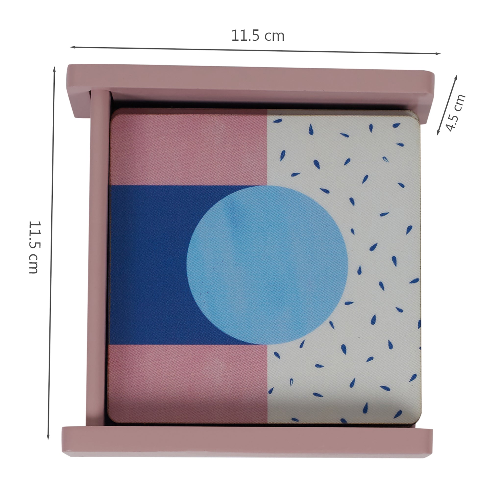 Print Moden Pop Pink Engineered Wood Coaster Set Of 6 in Pink Colour