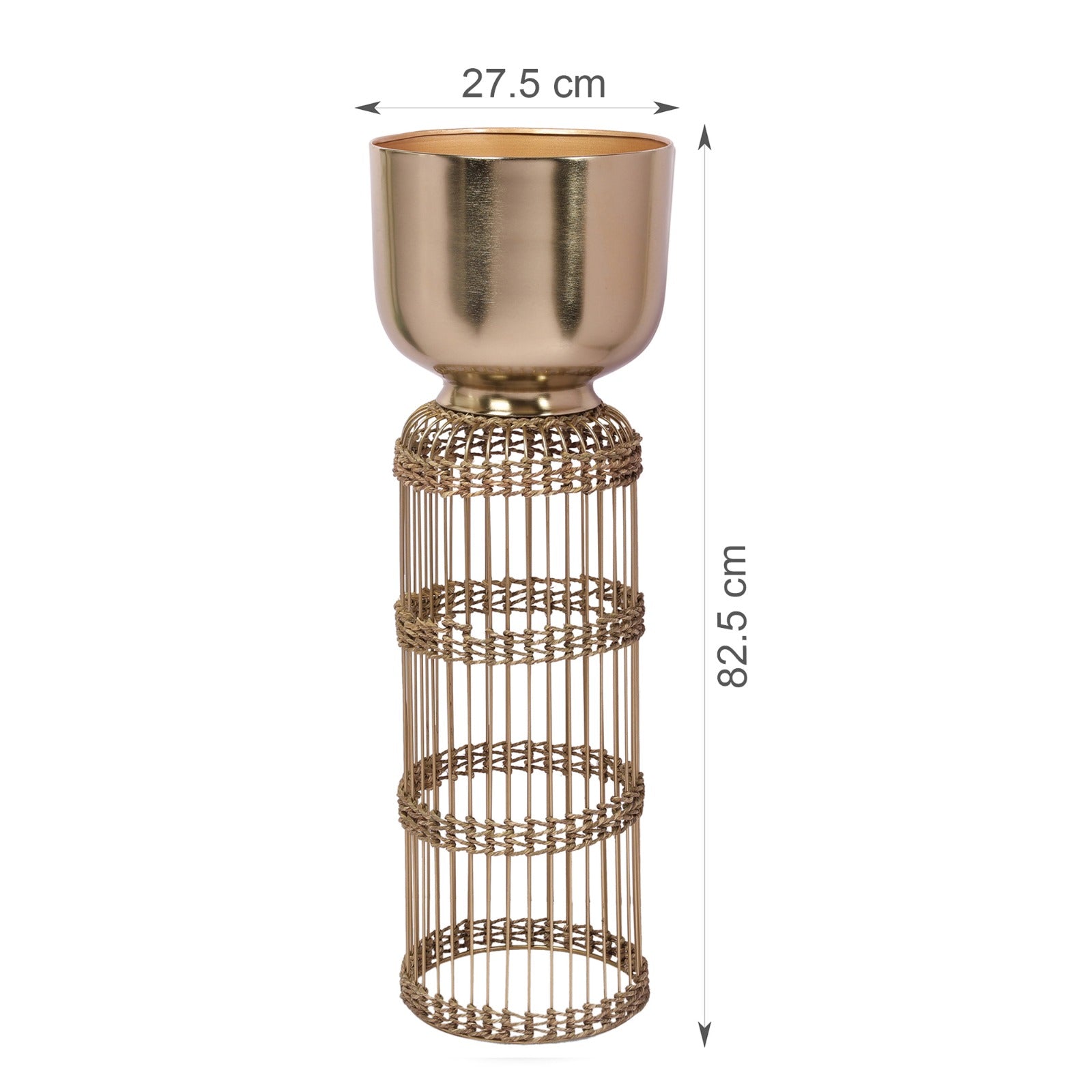 Cosmos Metal Planter 82 cm in Gold Colour