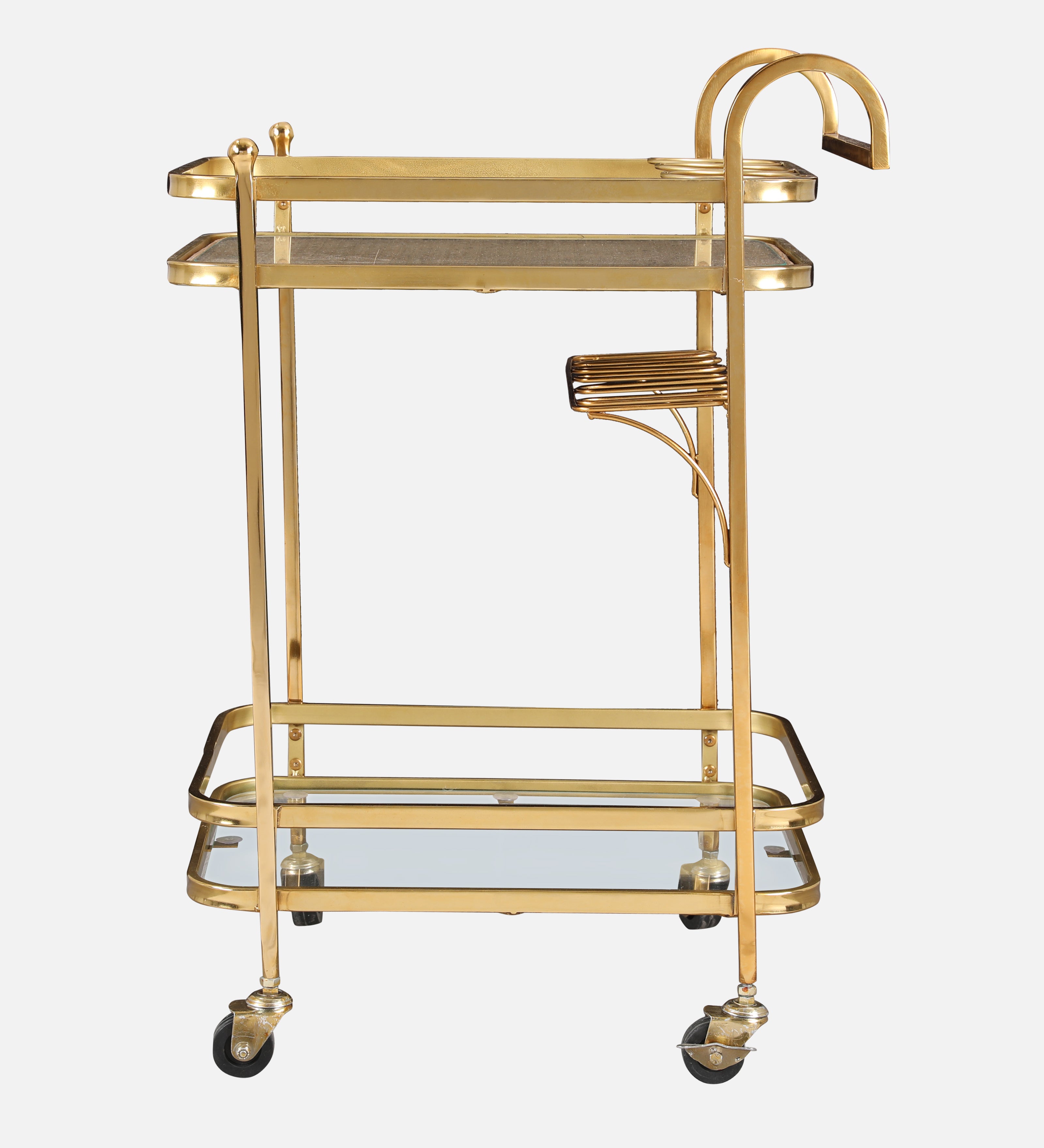 Alpen Metal Serving Trolley in Gold Colour