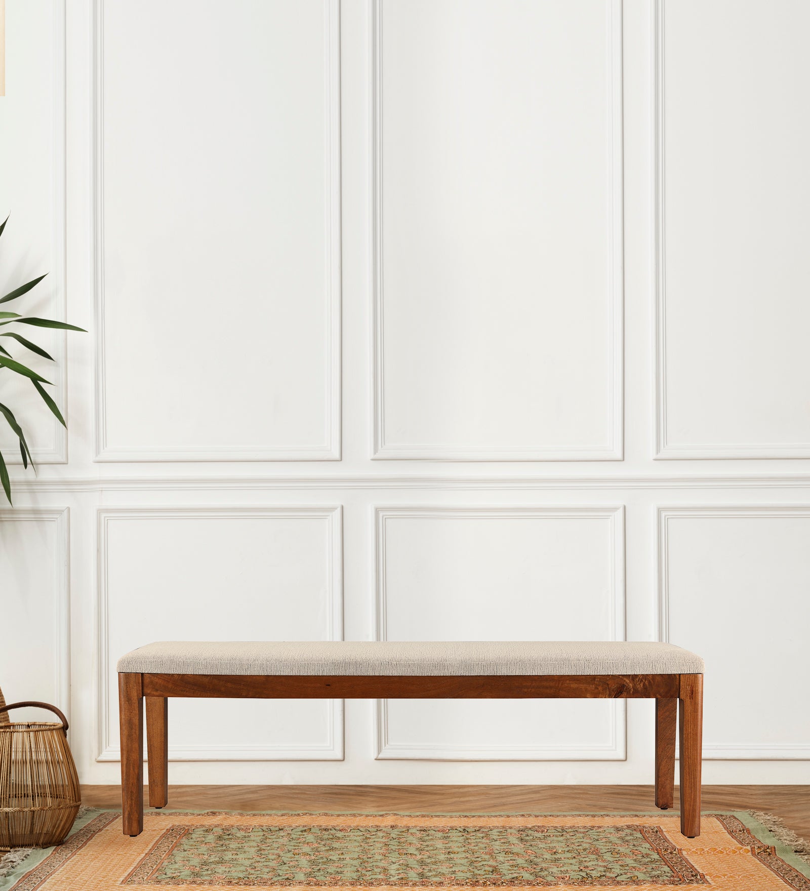 Siam Solidwood Dining Bench For Six Seater in Walnut Colour
