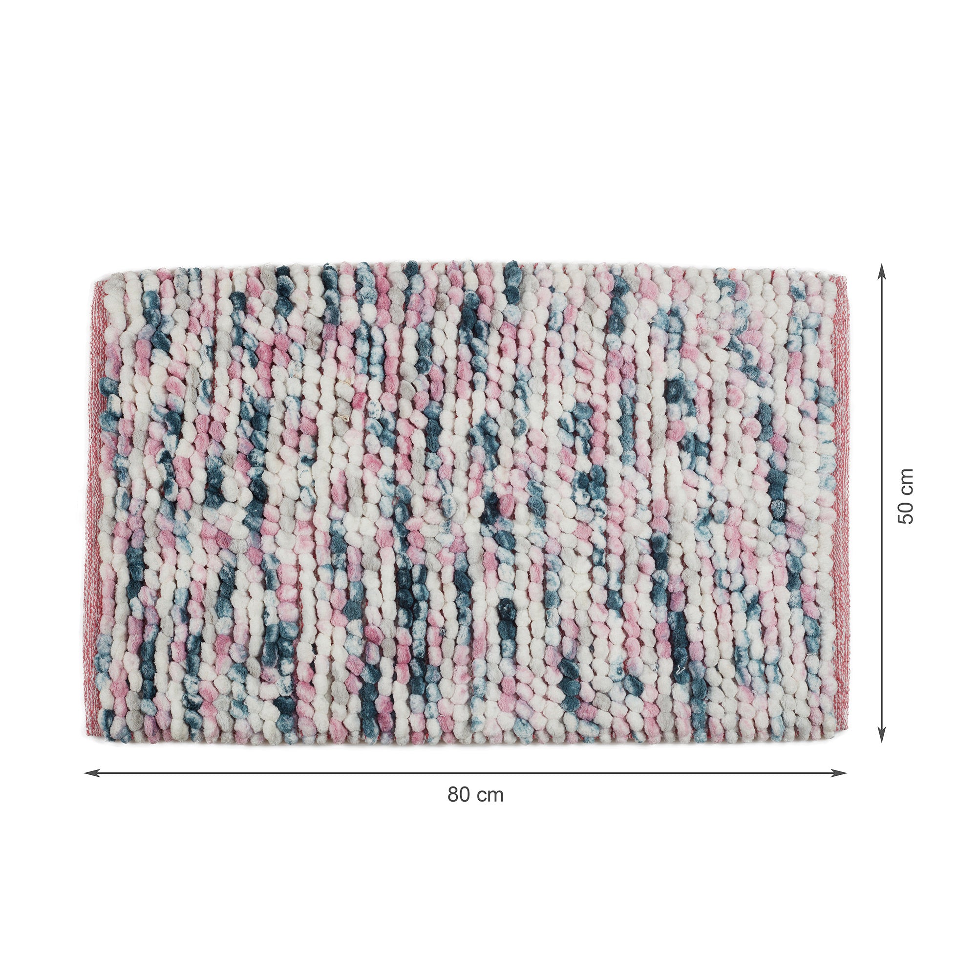 Emilia Micro Chenille Multipurpose Loop Bath Mat 50x80 Cm in Blush Blue Colour