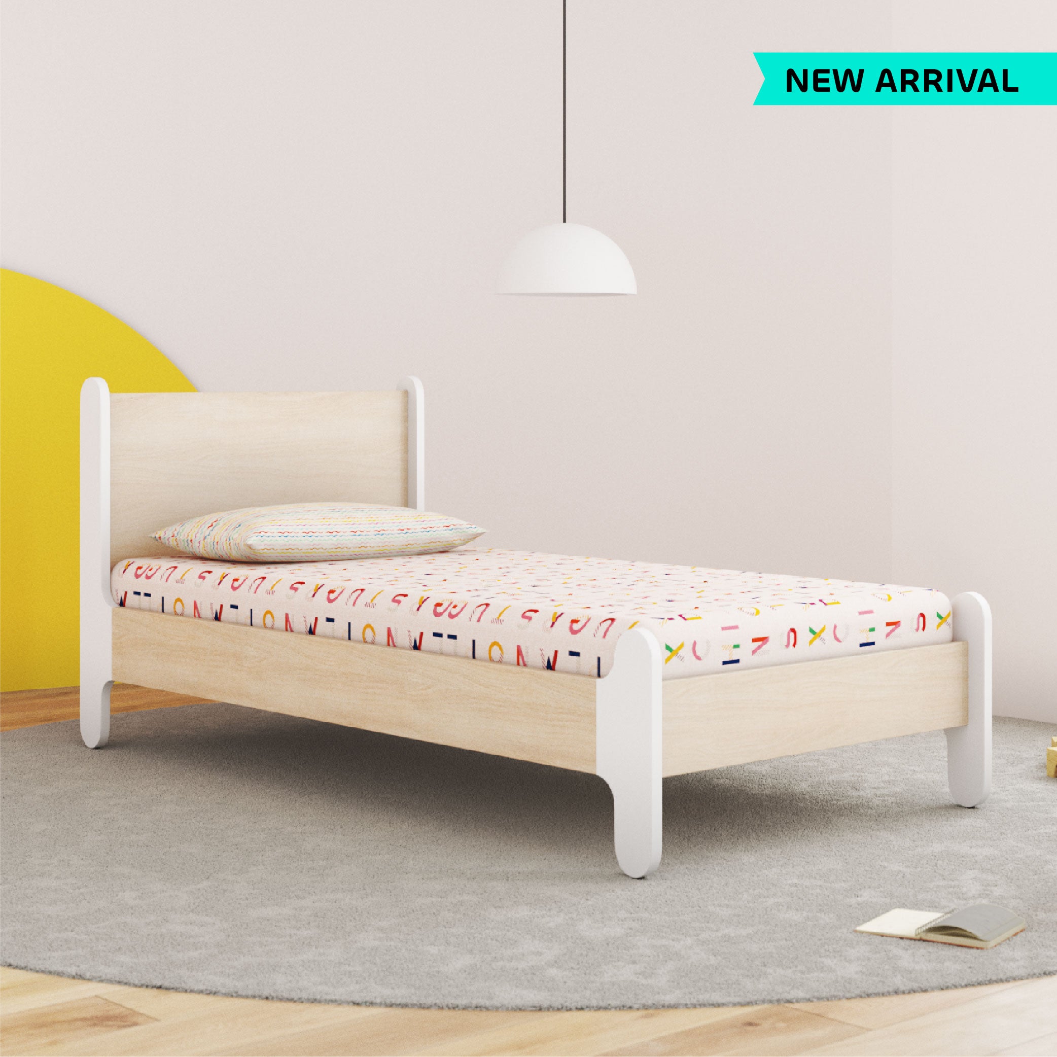Stargazer Single Bed in Pearly White Colour