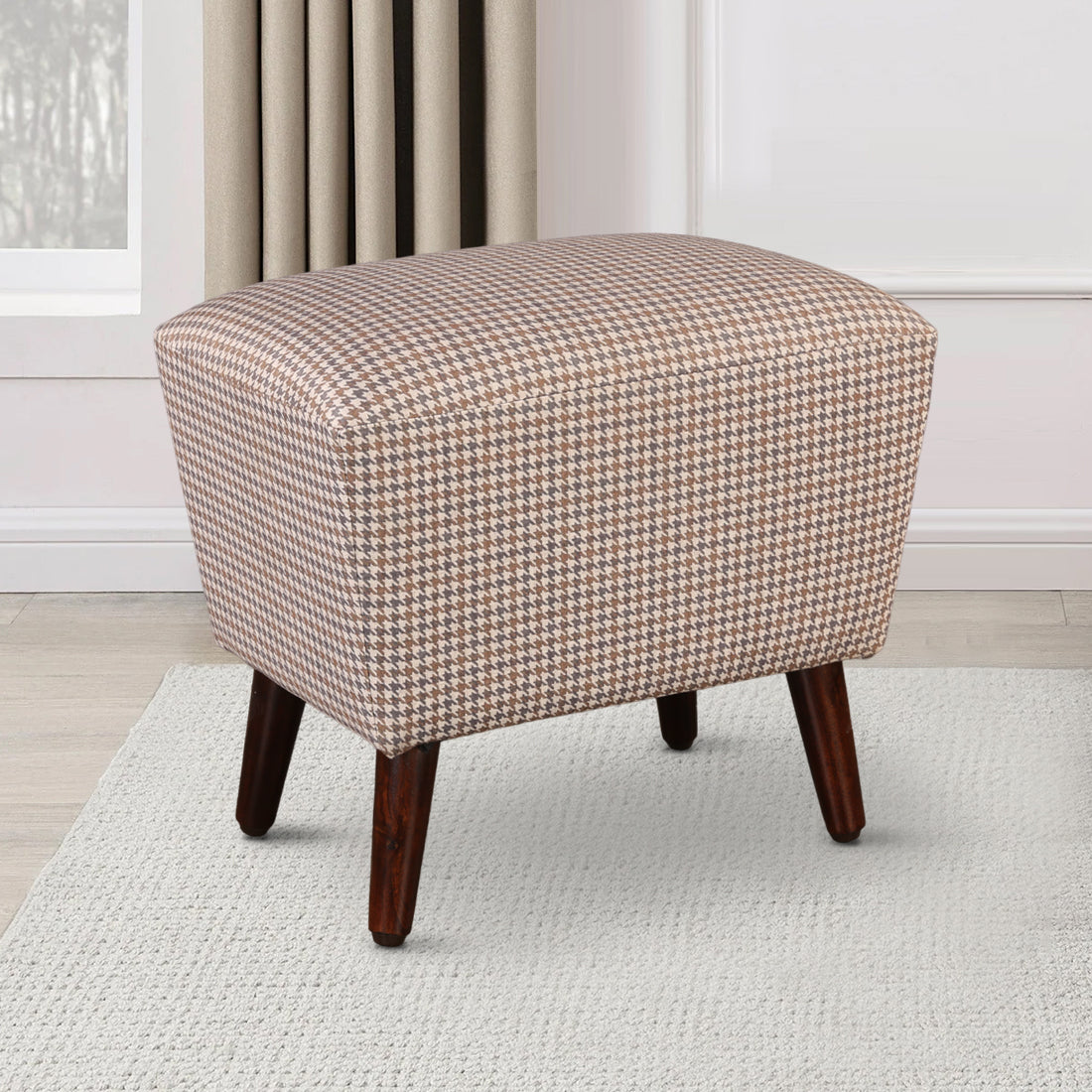 Azalea Fabric Ottomans in Beige Colour