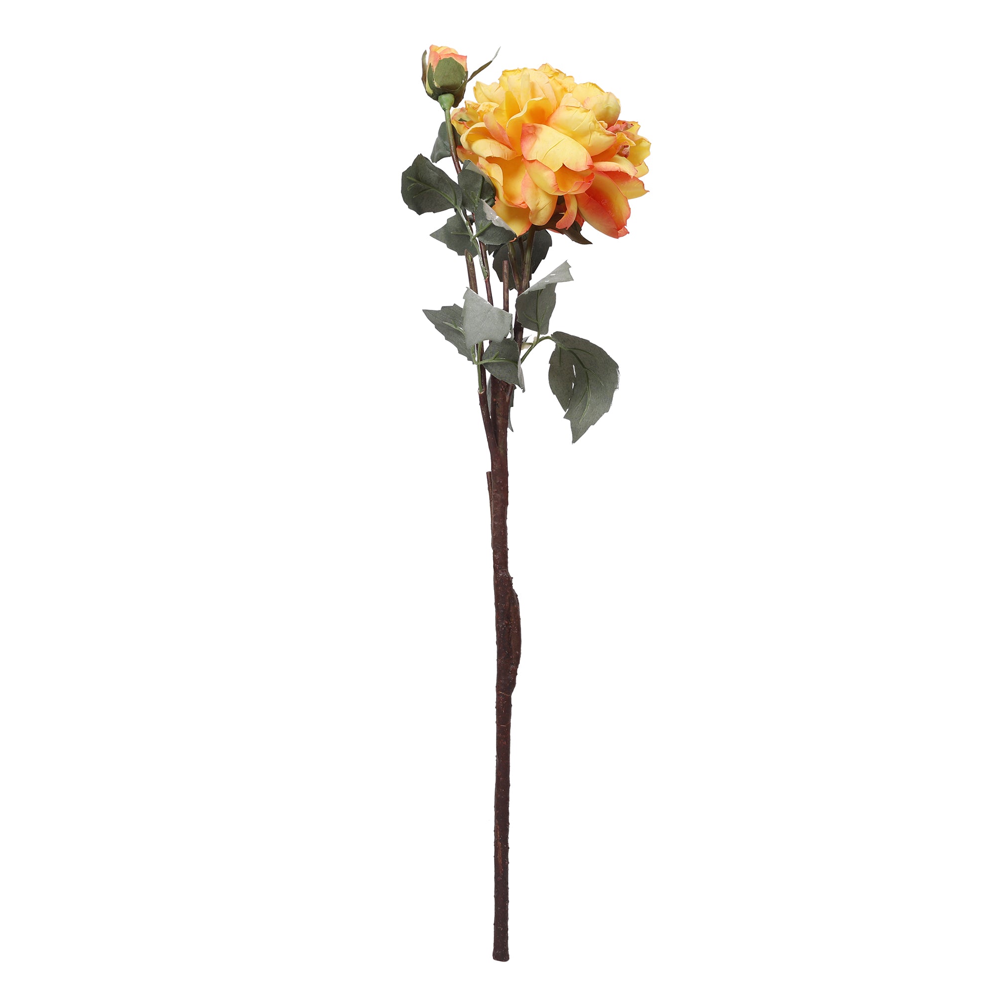 Blume Artificial Flower Rose Stem 58cm in Yellow Colour By Living Essence