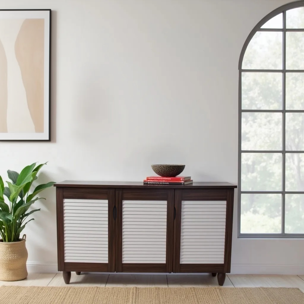 Cyra 3 Door Shoe Rack in White Colour