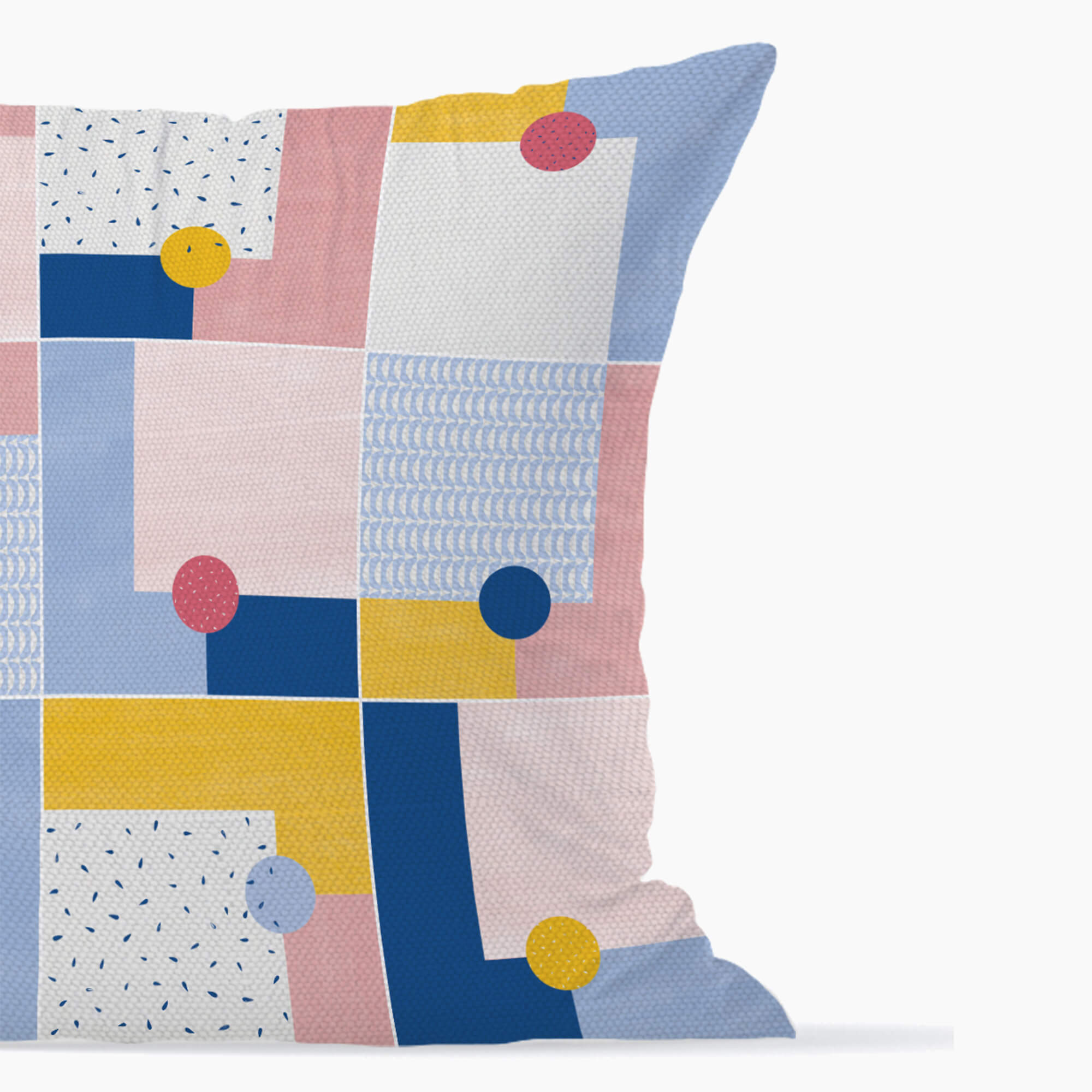 Pop Modern  Reversible Tiled Digital Cushion Cover 40x40 Cm in Blush Colour