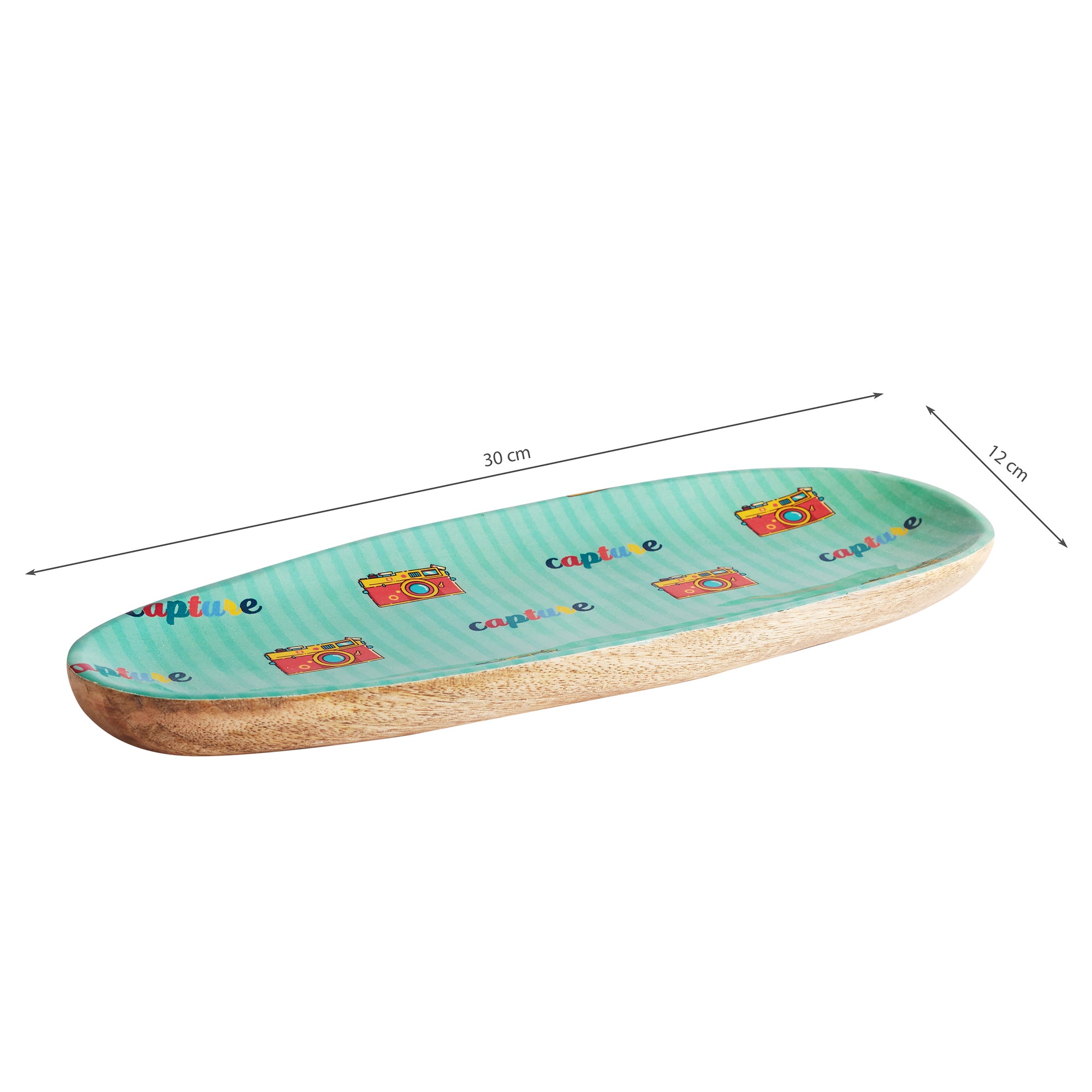 Milan Wooden Elongated Platter in Multi Colour