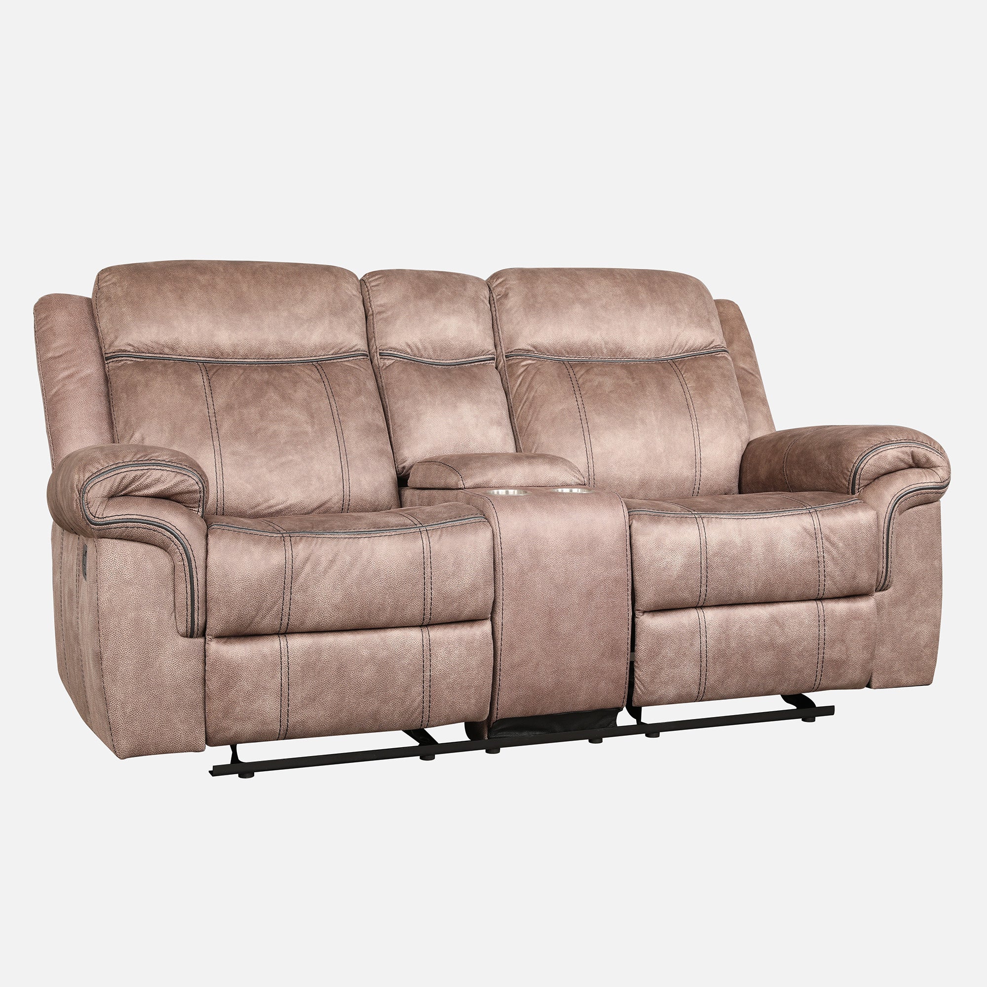 Enfield Fabric 2 Seater Recliner in Brown Colour