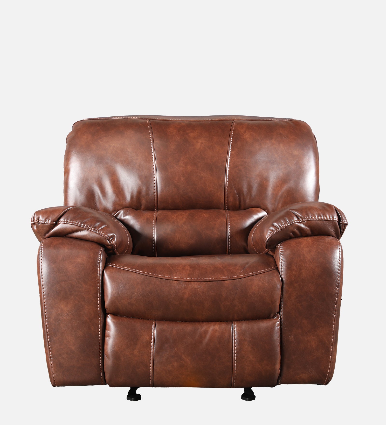Urbano Leather Fabric Single Seater Recliner in Brown Colour