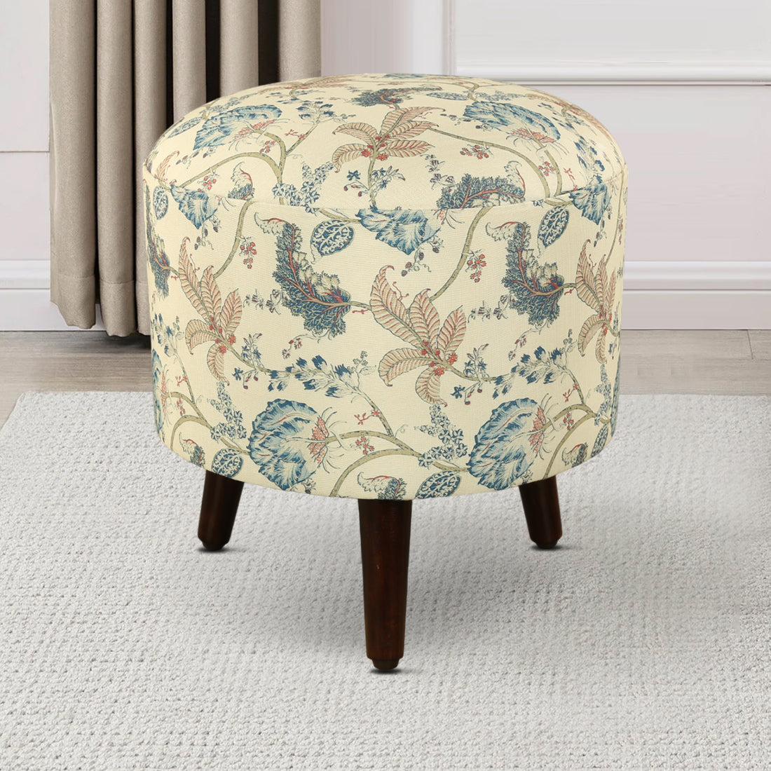 Ordhid Fabric Ottomans in Beige Colour