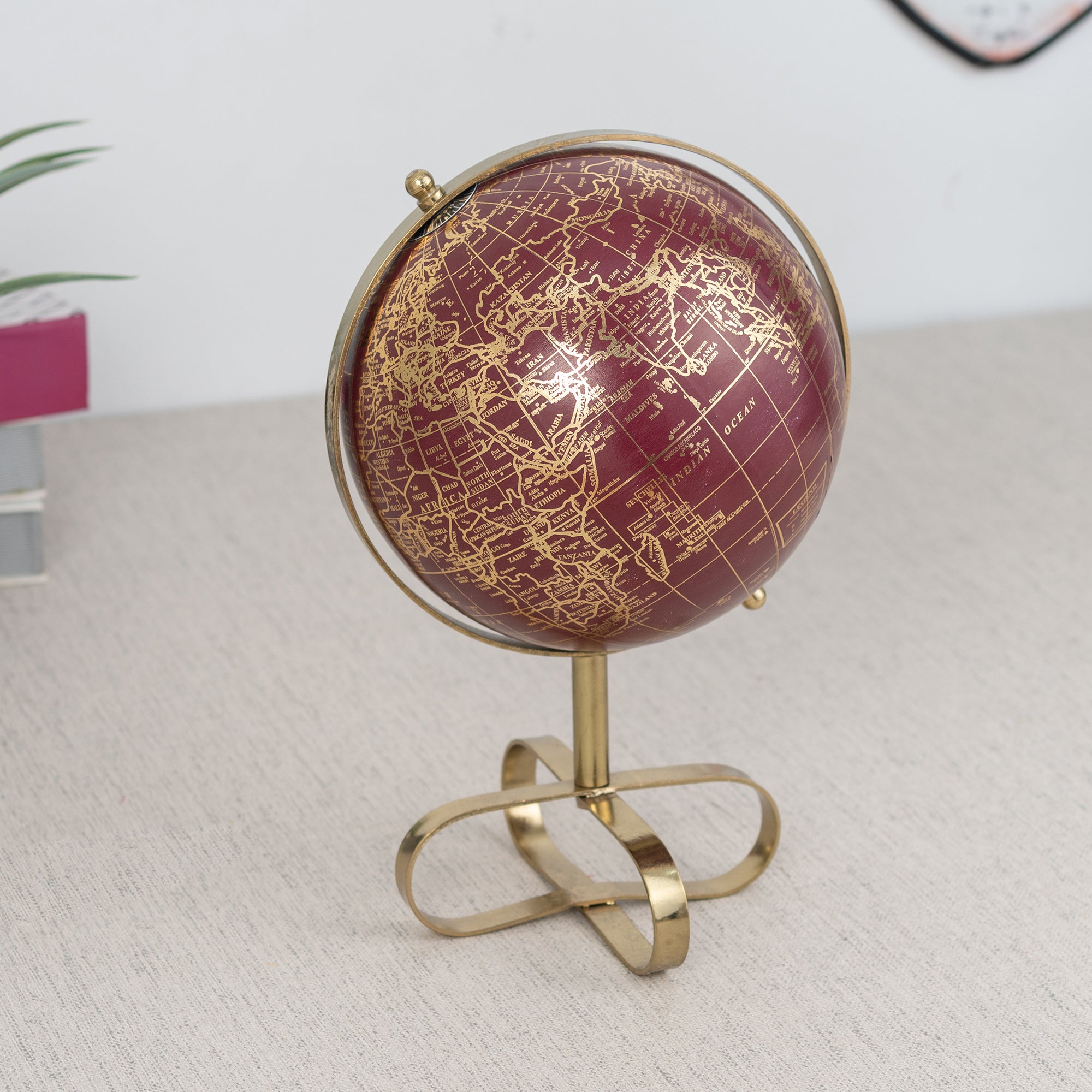Rover Metal Globe 6 Inch in Gold Colour