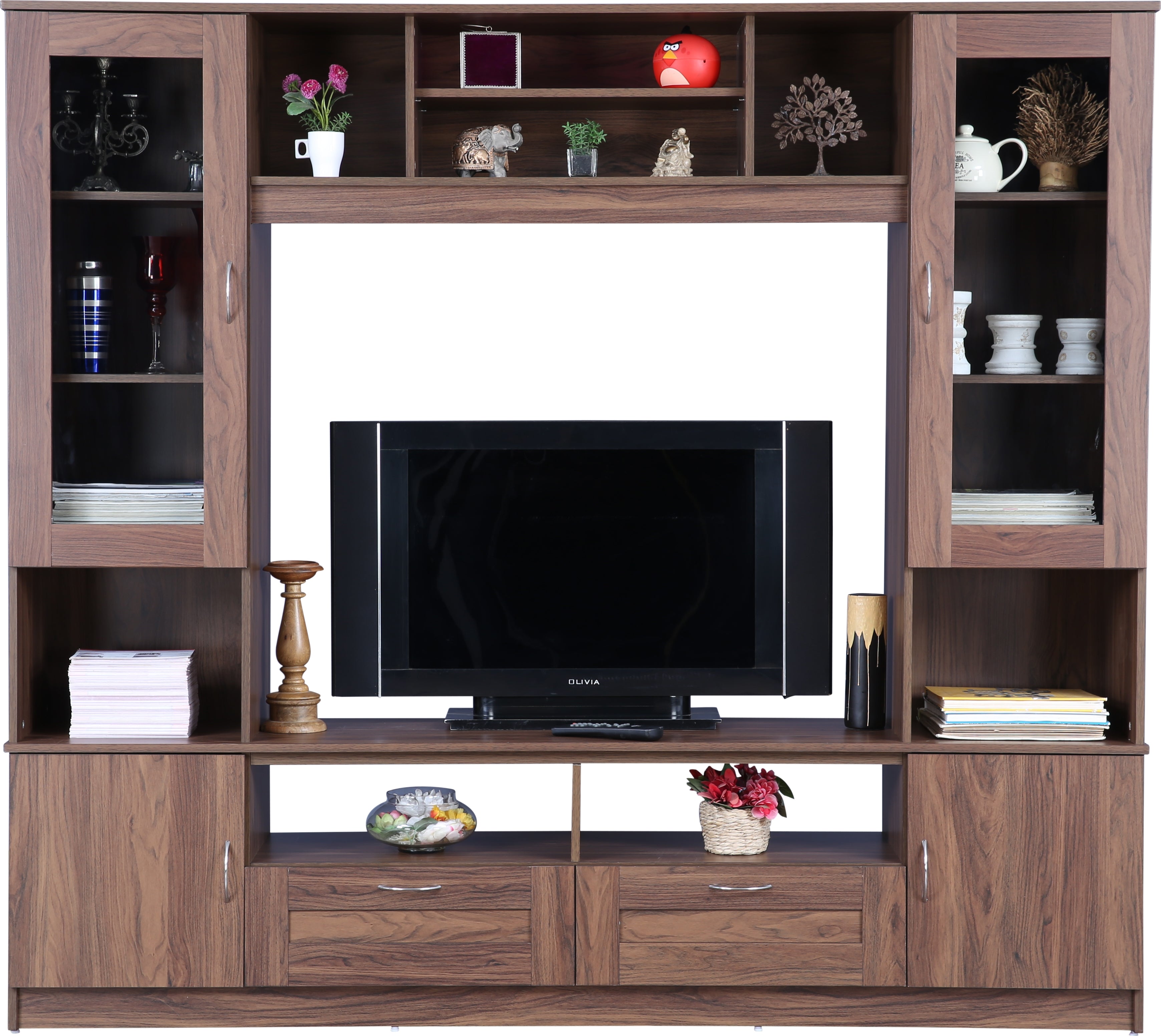 Missouri Engineered Wood Wall Unit in Light Walnut Colour