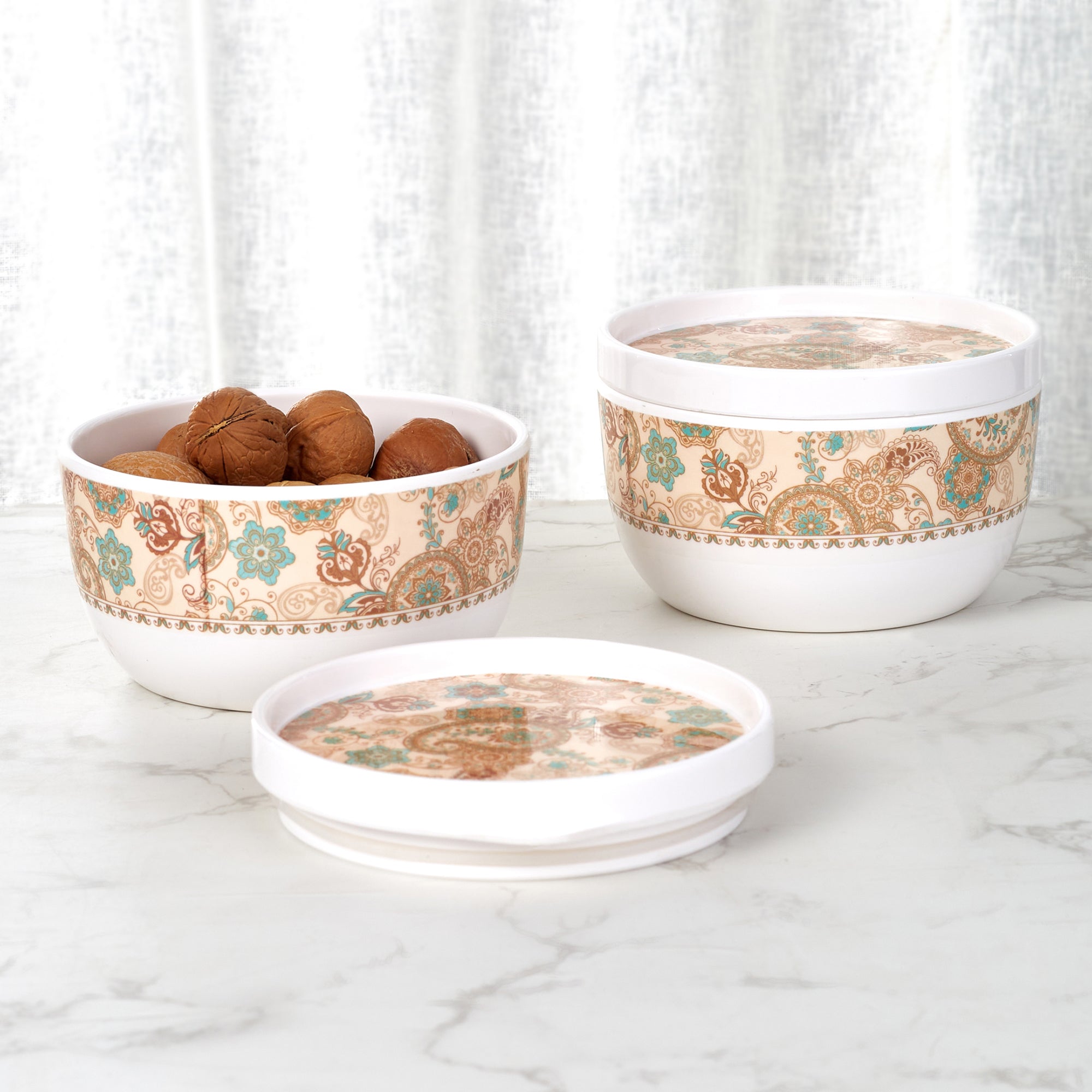 Badami Melamine AirTight Jar Set Of 2 in Multi Colour